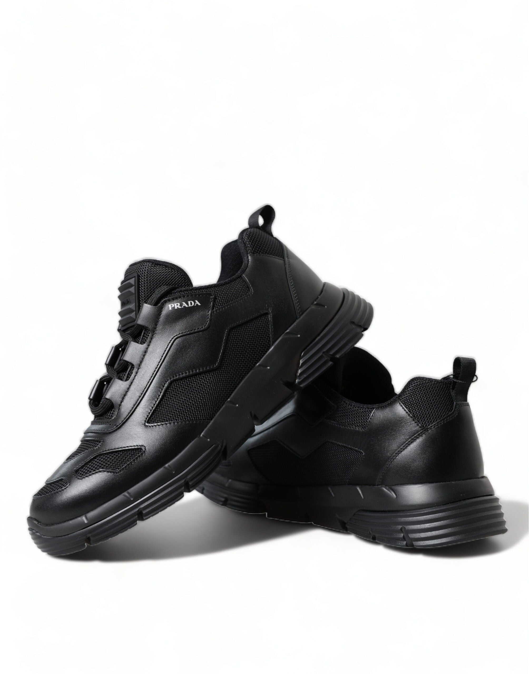 Prada Black Mesh Panel Low Top Twist Trainers Sneakers Shoes - DEA STILOSA MILANO