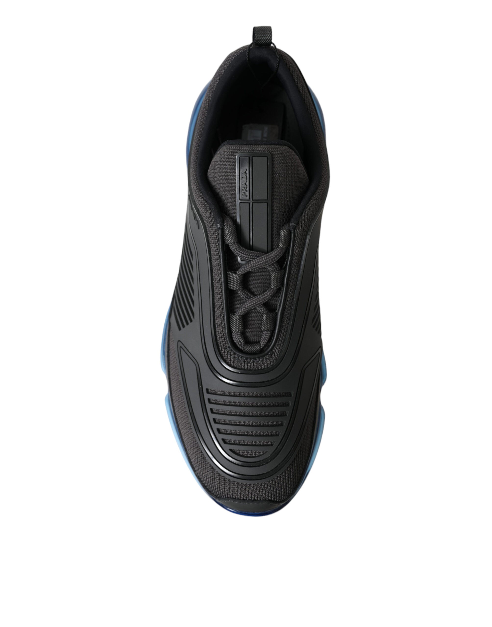 Prada Black Blue Rubber Knit Slip On Low Top Sneakers Shoes - DEA STILOSA MILANO