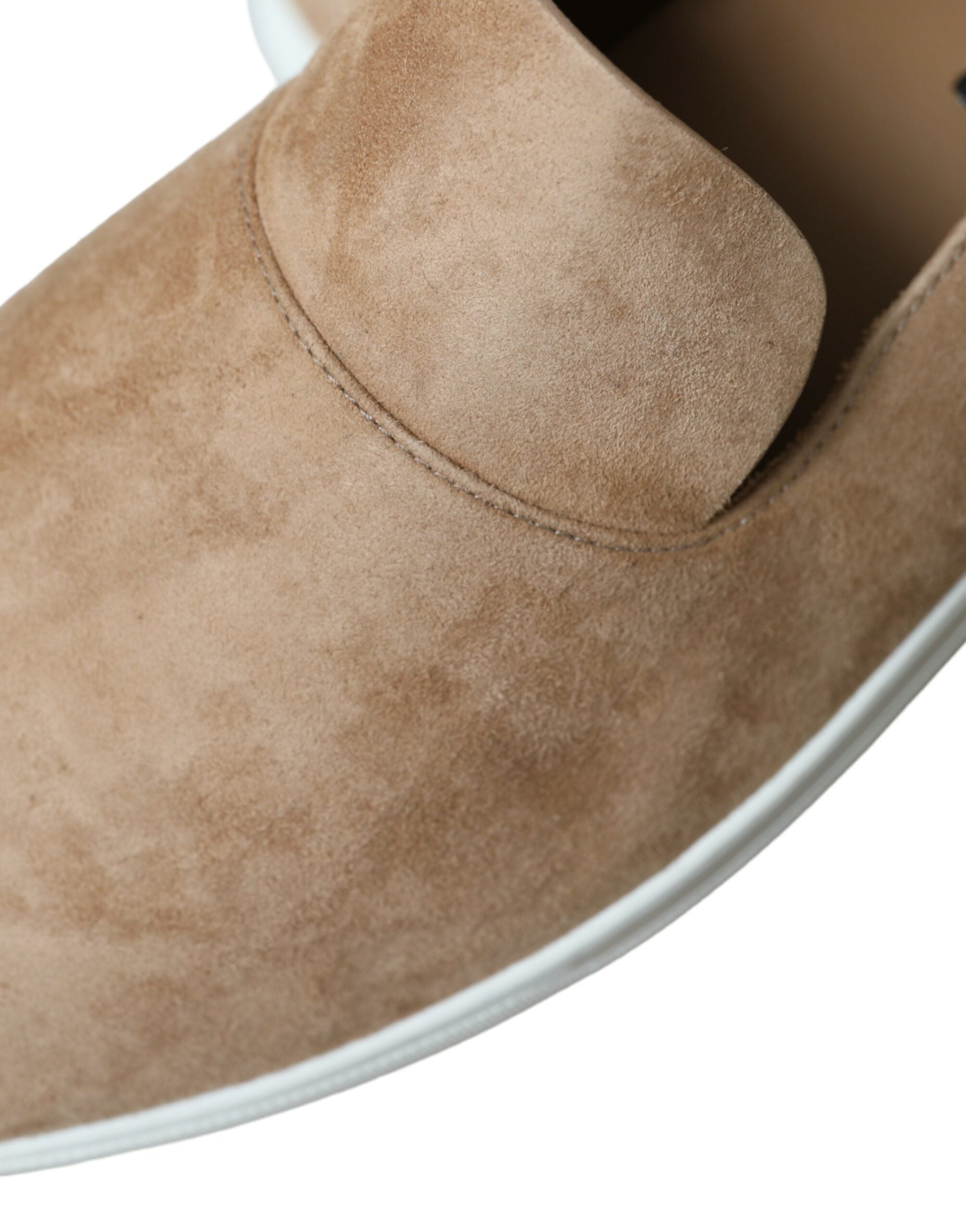 Dolce & Gabbana Beige Suede Caiman Men Loafers Slippers Shoes - DEA STILOSA MILANO