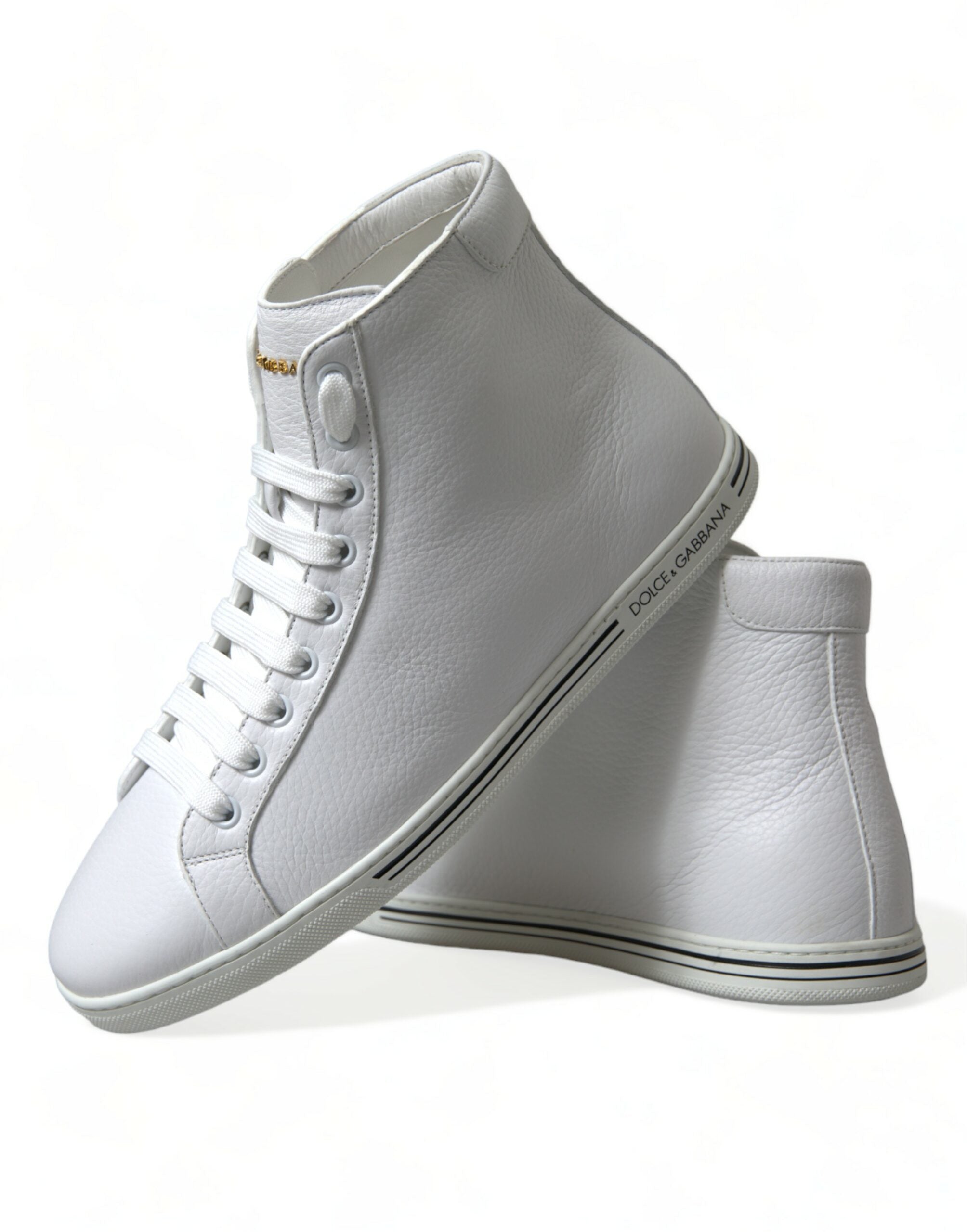 Dolce & Gabbana White Saint Tropez High Top Men Sneakers Shoes - DEA STILOSA MILANO