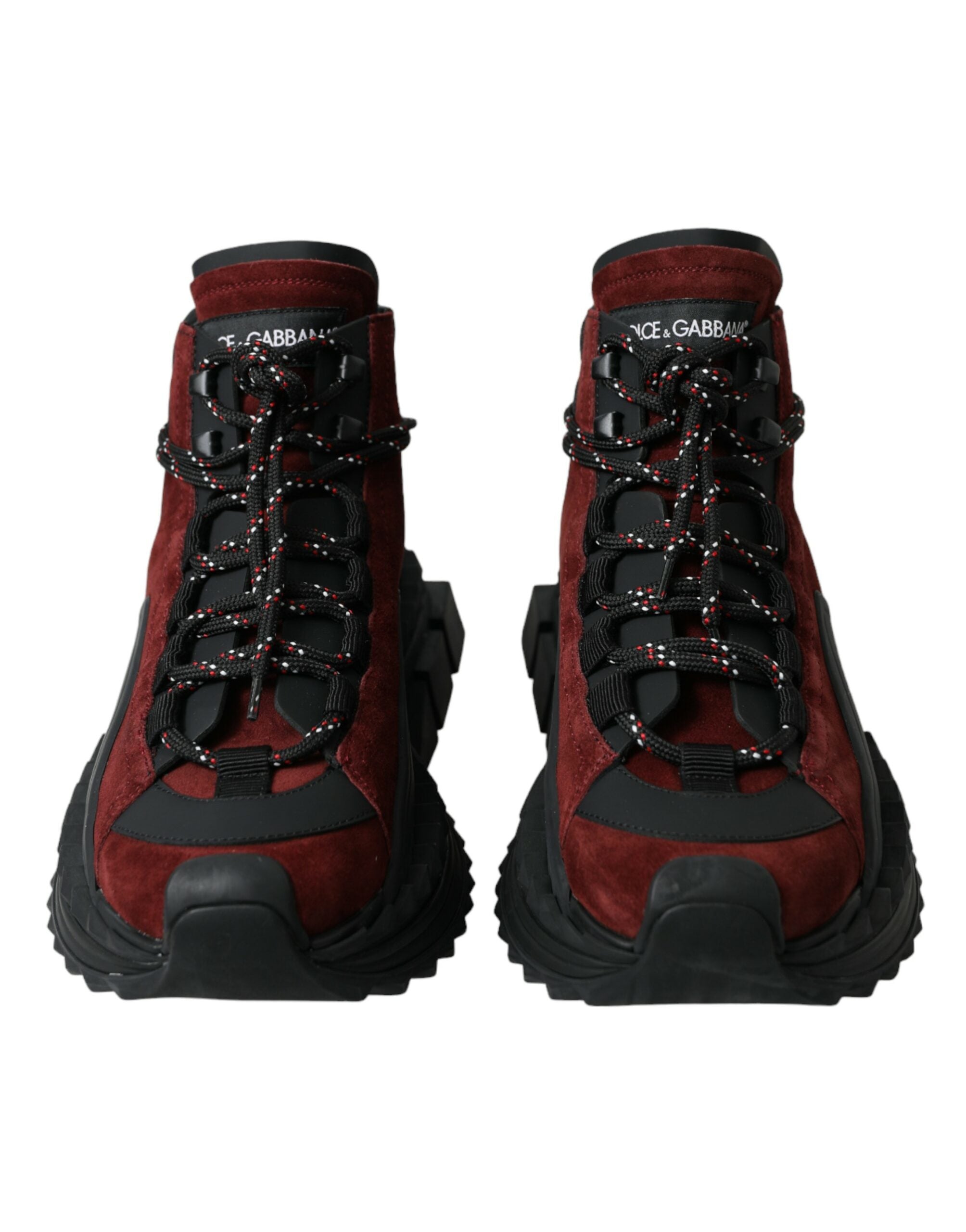 Dolce & Gabbana Burgundy Super King High Top Men Sneakers Shoes - DEA STILOSA MILANO