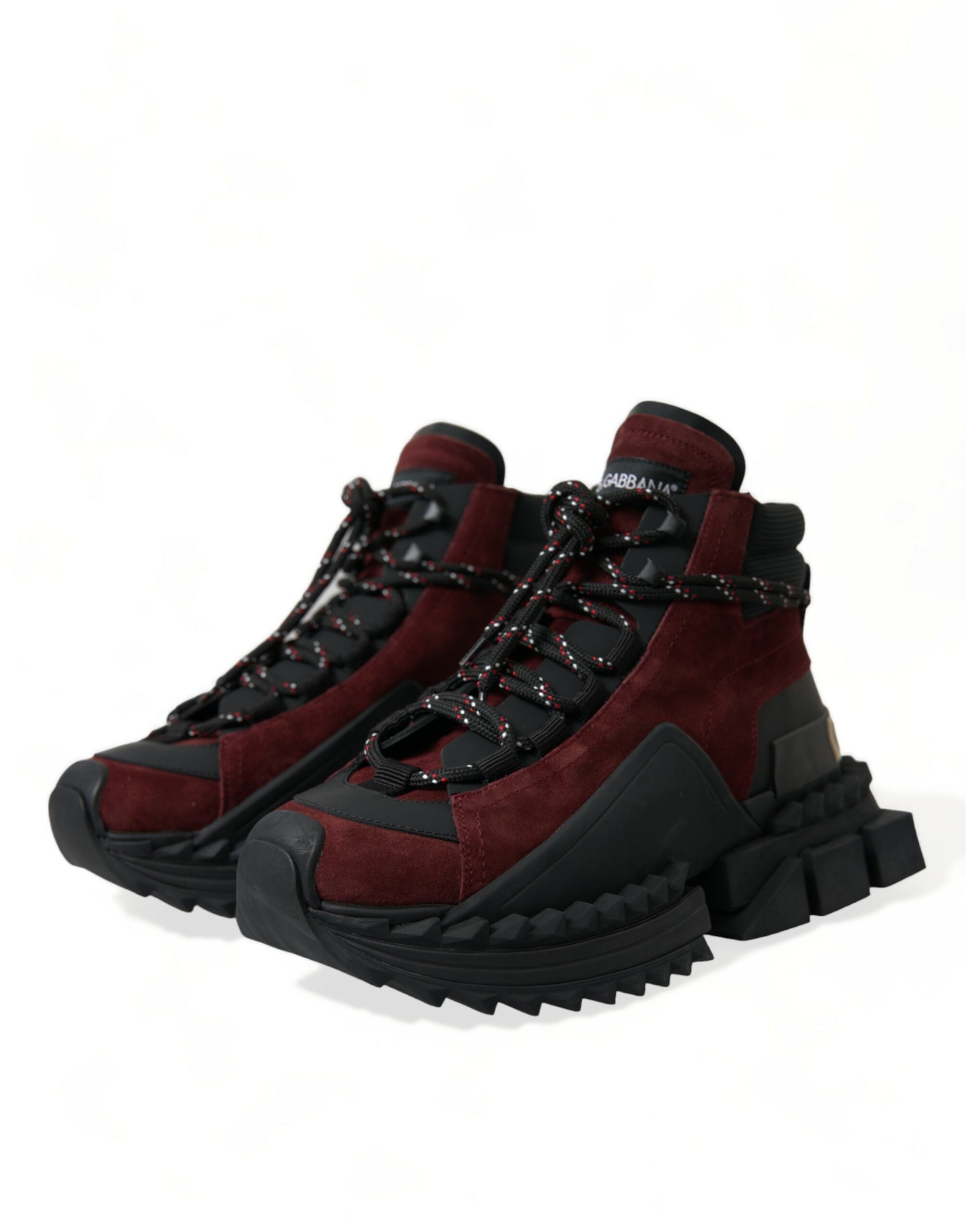 Dolce & Gabbana Burgundy Super King High Top Men Sneakers Shoes - DEA STILOSA MILANO
