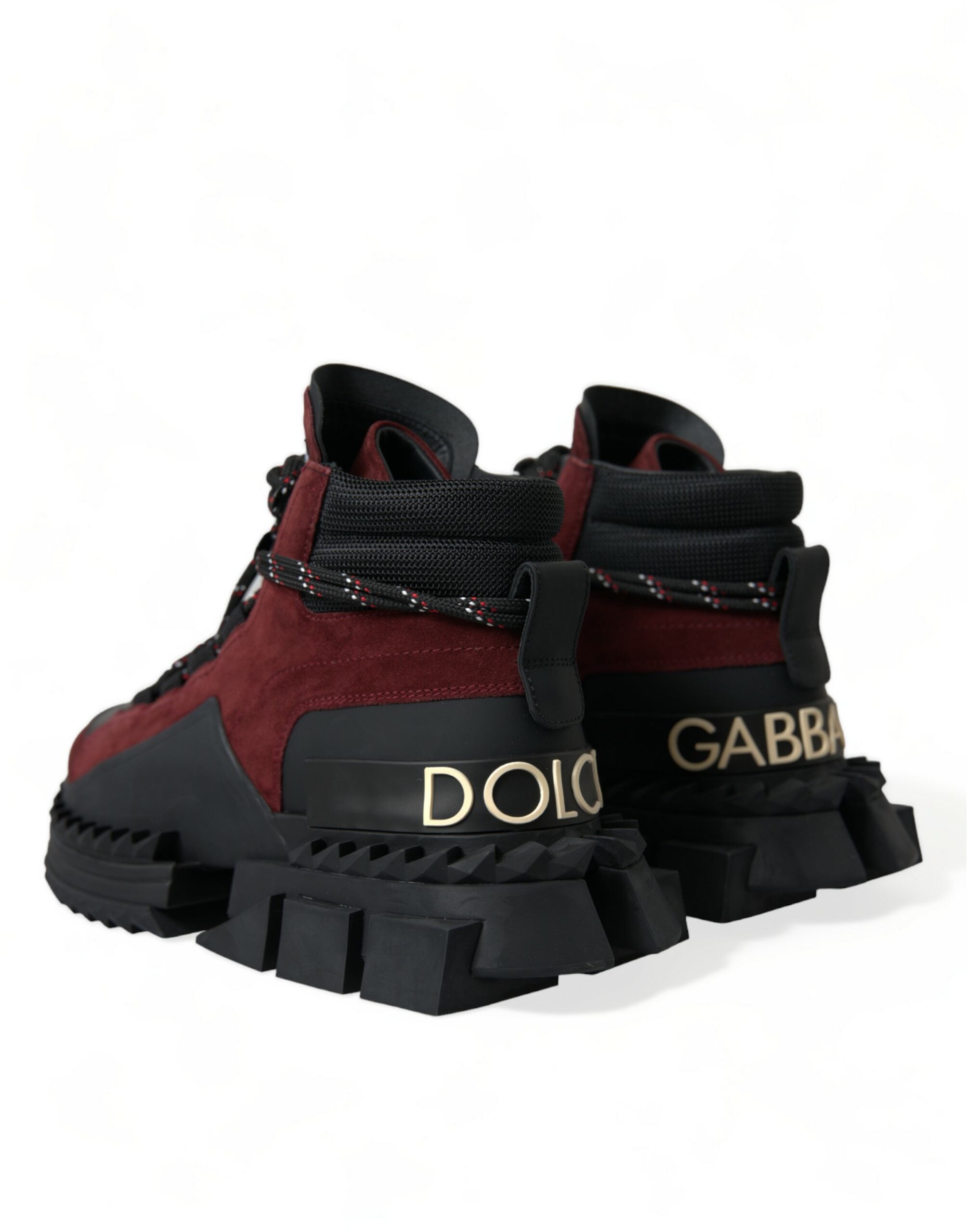 Dolce & Gabbana Burgundy Super King High Top Men Sneakers Shoes - DEA STILOSA MILANO