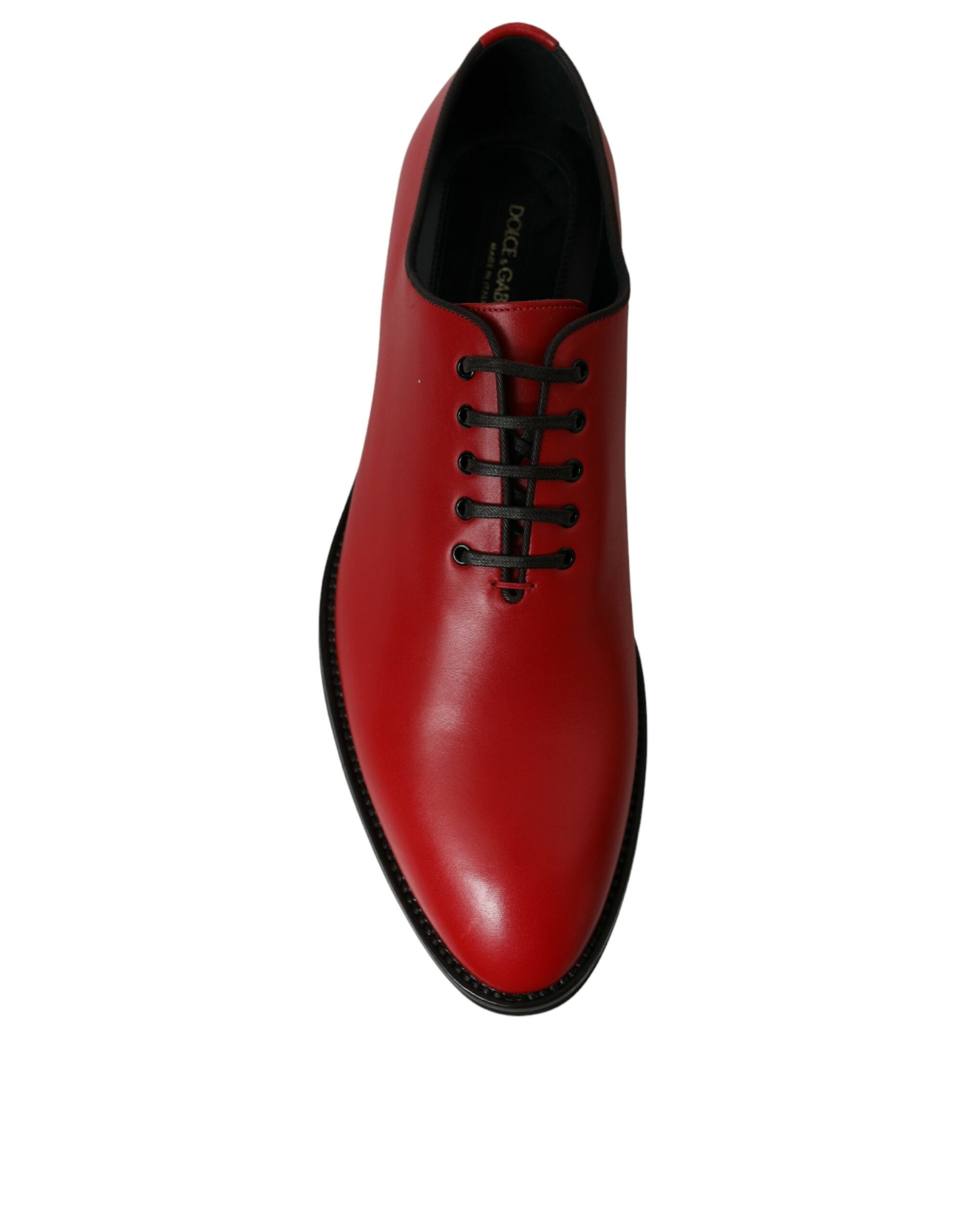Dolce & Gabbana Red Leather Lace Up Oxford Men Dress Shoes - DEA STILOSA MILANO