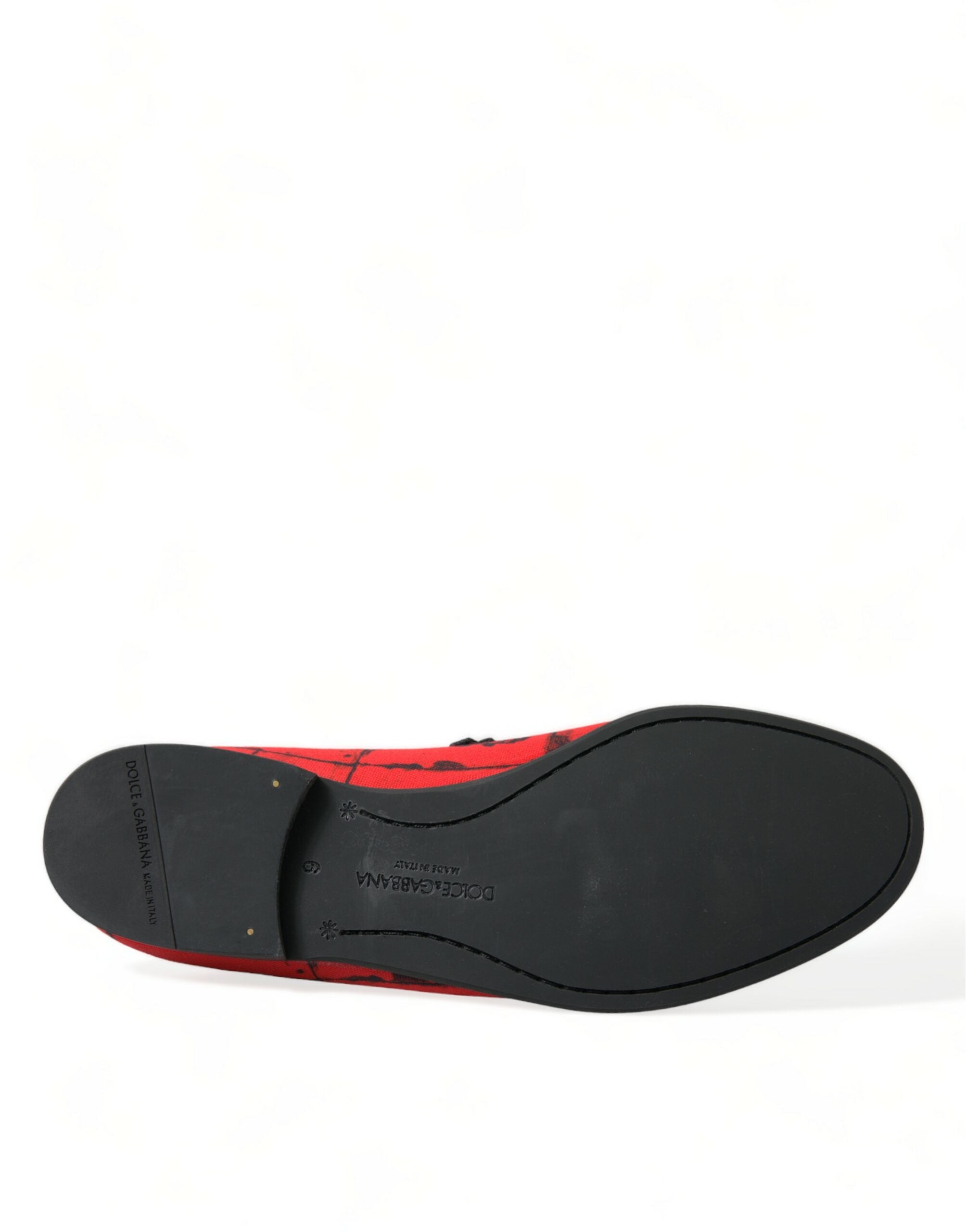 Dolce & Gabbana Red Black Torero Loafers Slippers Men Shoes - DEA STILOSA MILANO