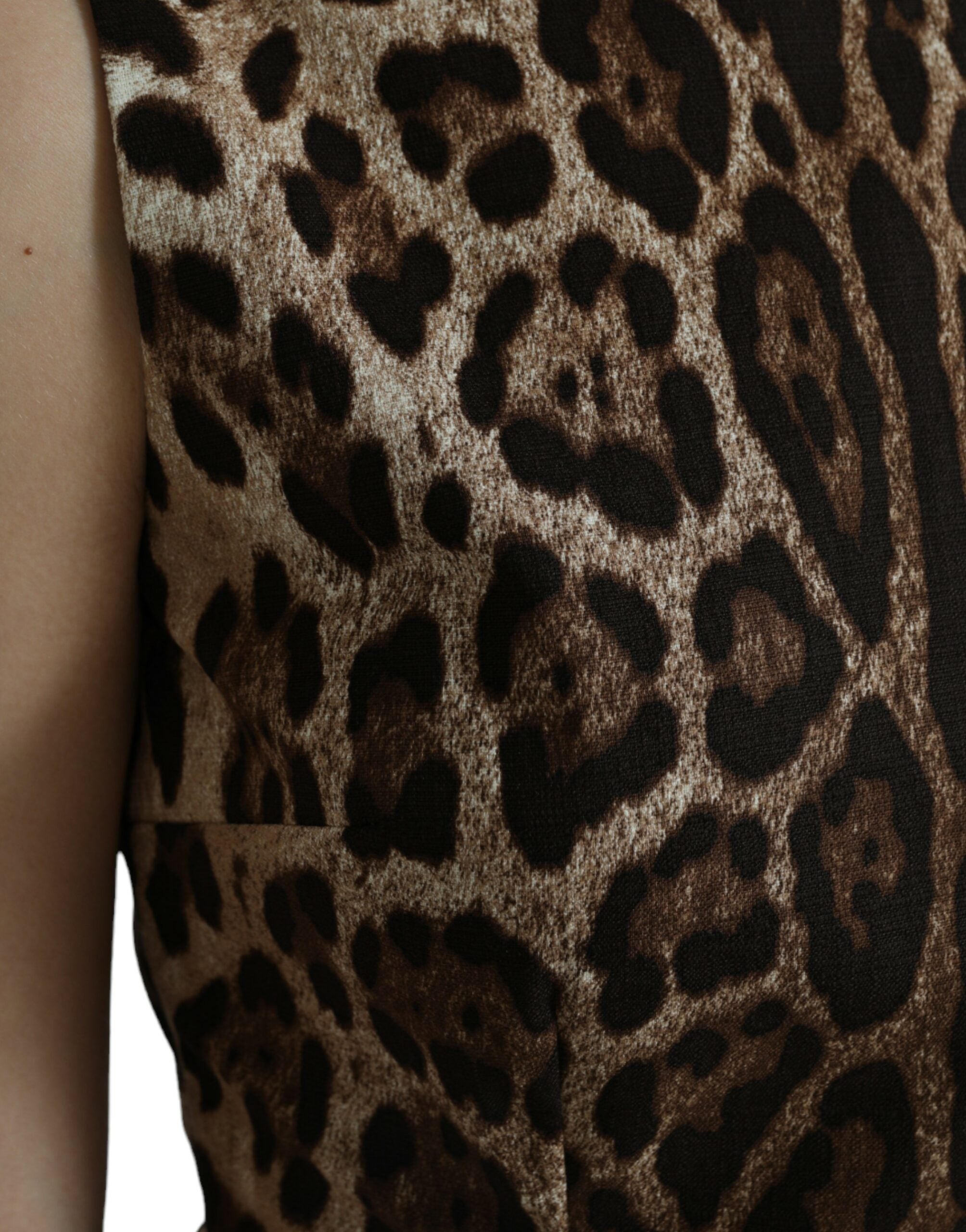 Dolce & Gabbana Brown Leopard Cotton Sleeveless Tank Top - DEA STILOSA MILANO