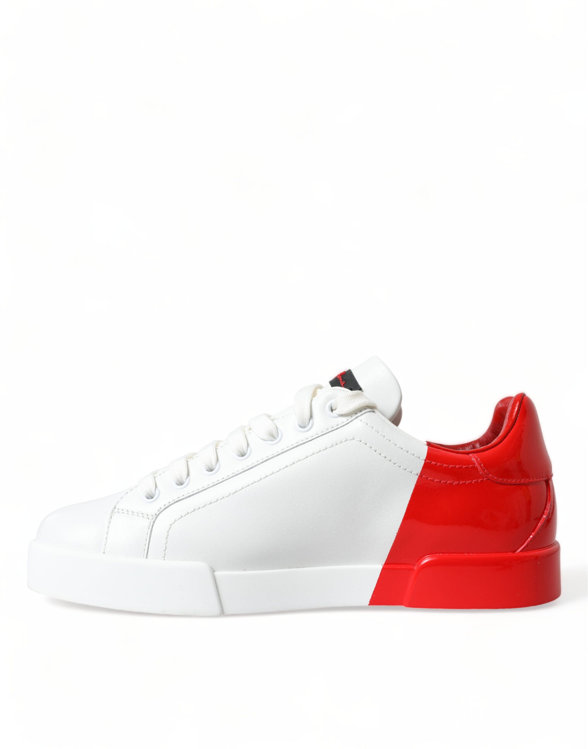 Dolce & Gabbana White Red Leather Logo Low Top Sneakers Men Shoes - DEA STILOSA MILANO