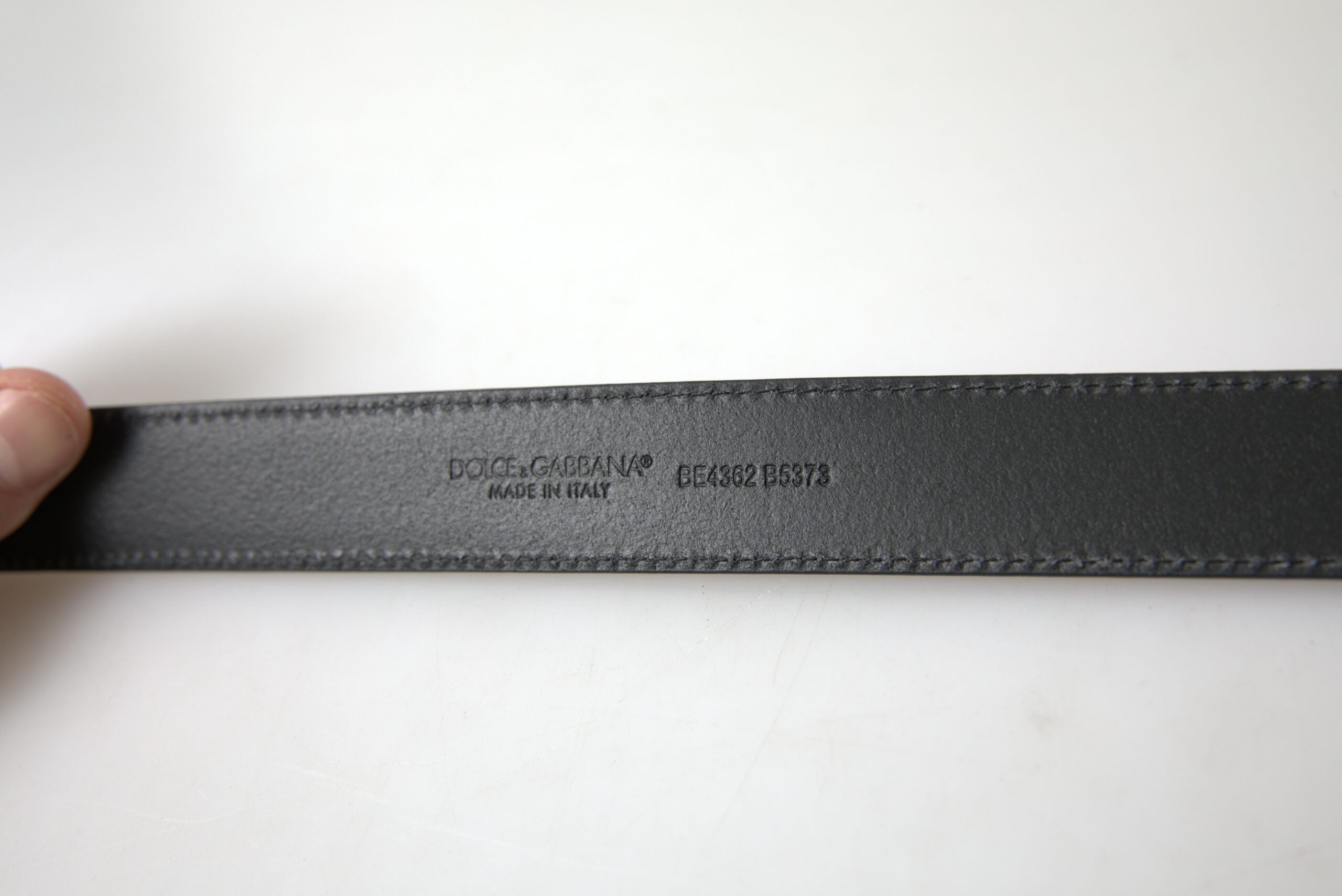 Dolce & Gabbana Black Leather Silver Logo Metal Buckle Belt - DEA STILOSA MILANO