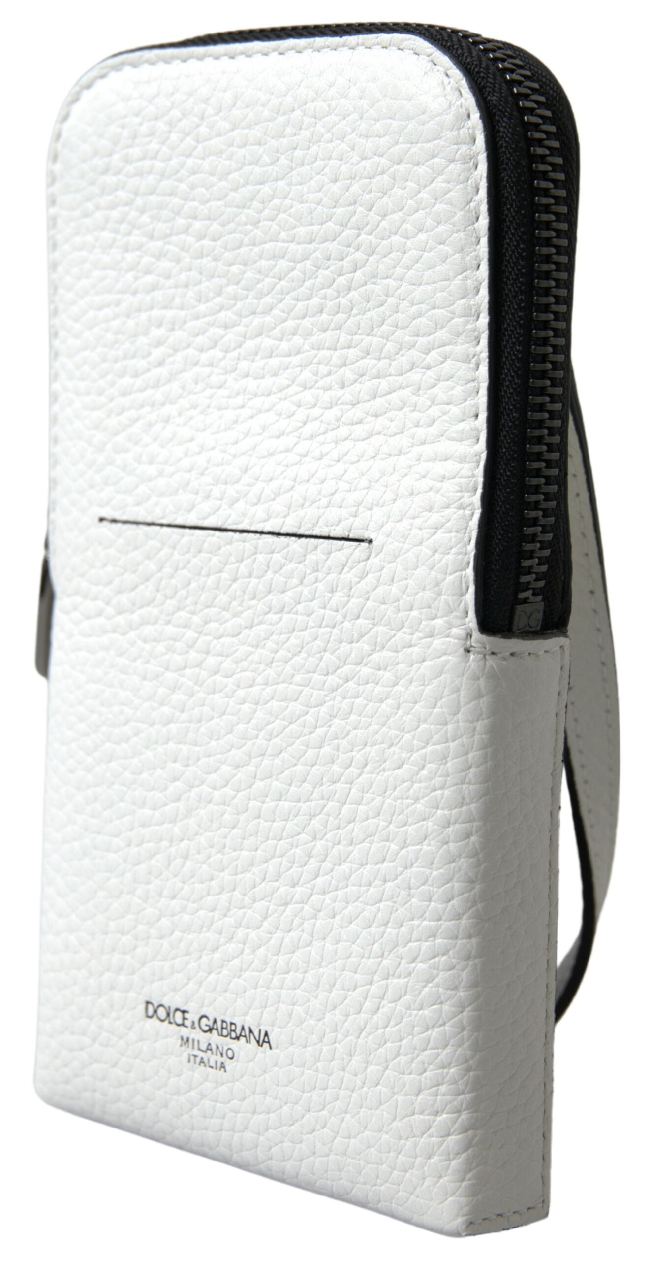 Dolce & Gabbana White Leather Purse Crossbody Sling Phone Bag - DEA STILOSA MILANO