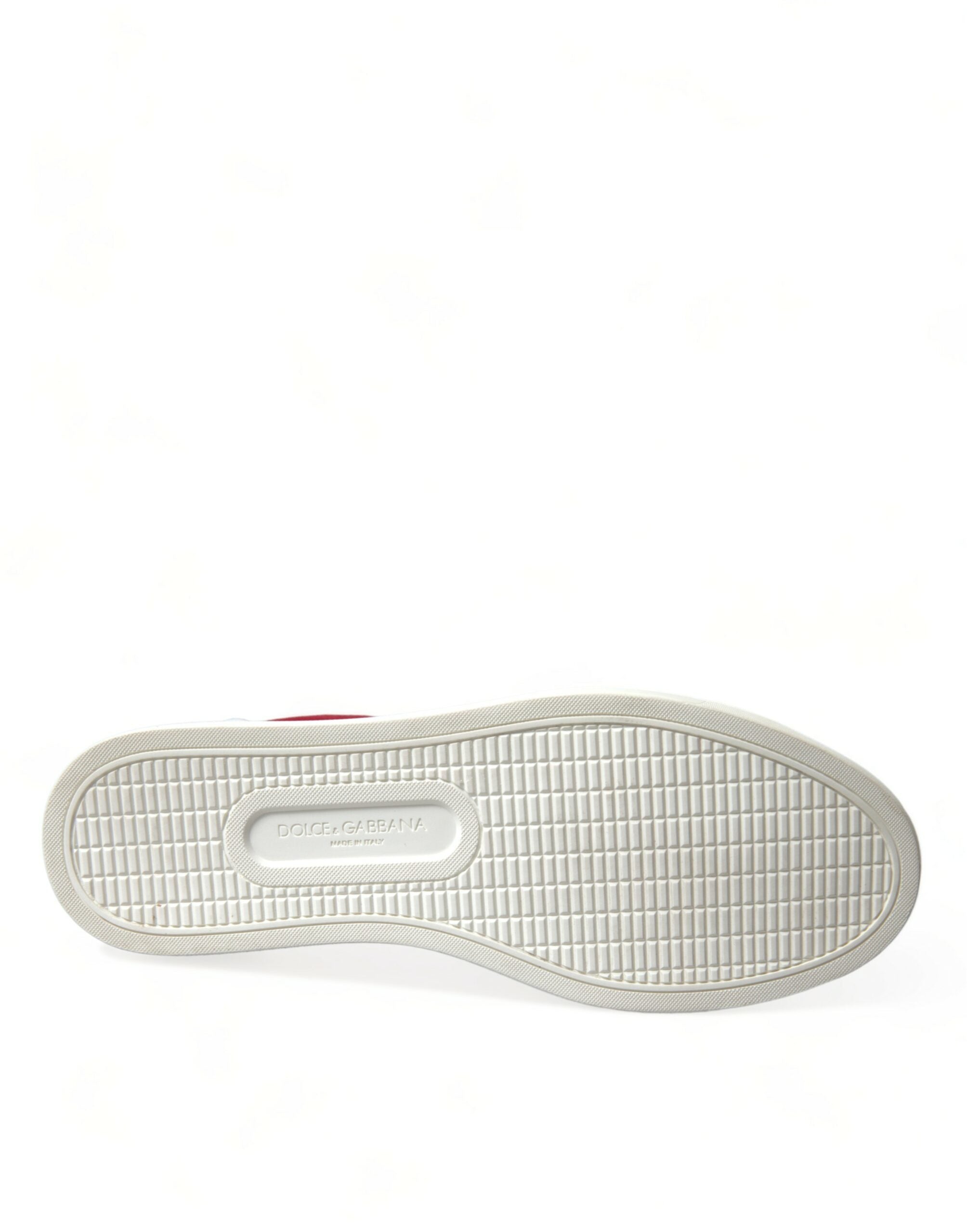 Dolce & Gabbana Red Suede Leather Men Low Top Sneakers Shoes - DEA STILOSA MILANO