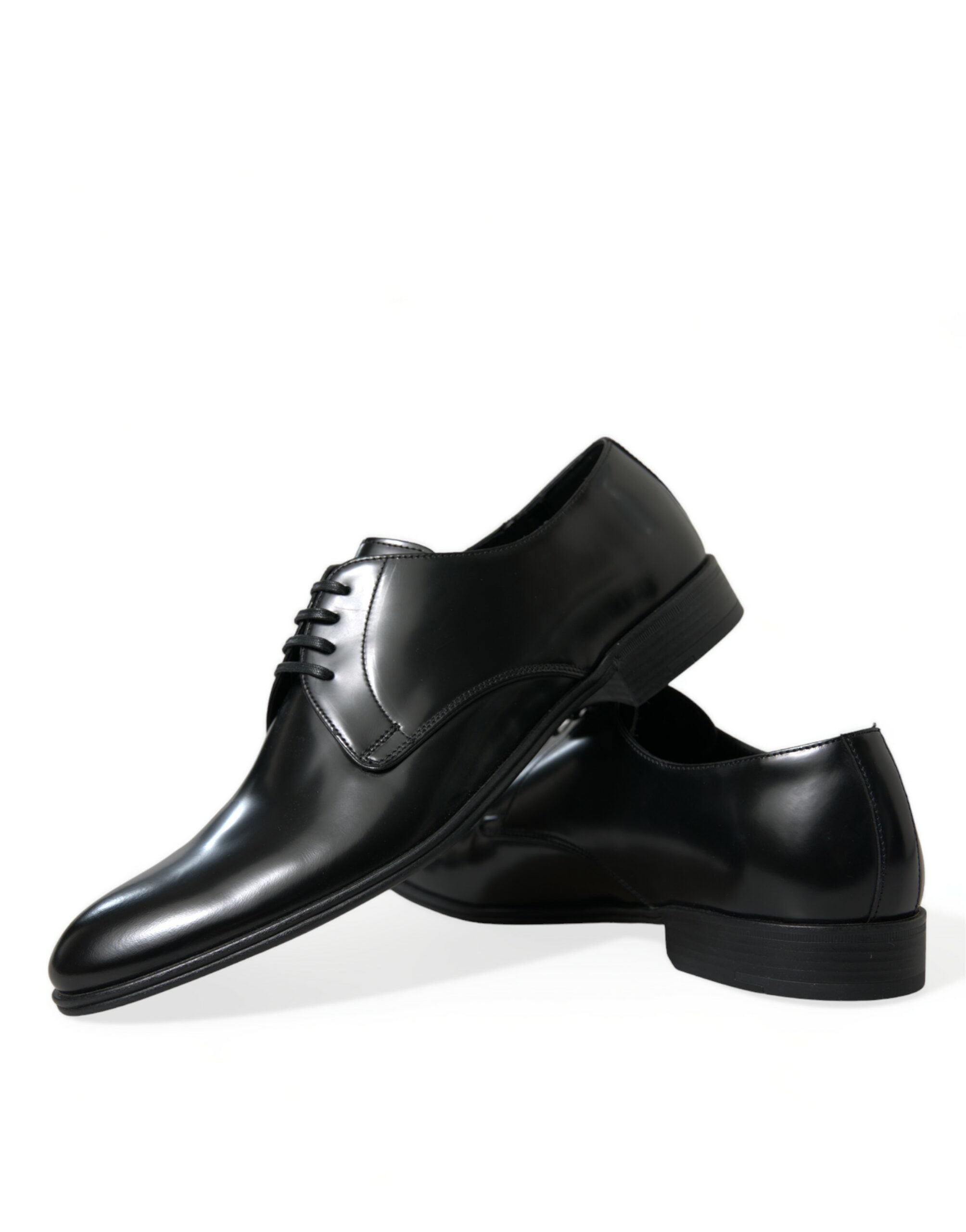 Dolce & Gabbana Black Leather Lace Up Men Dress Derby Shoes - DEA STILOSA MILANO