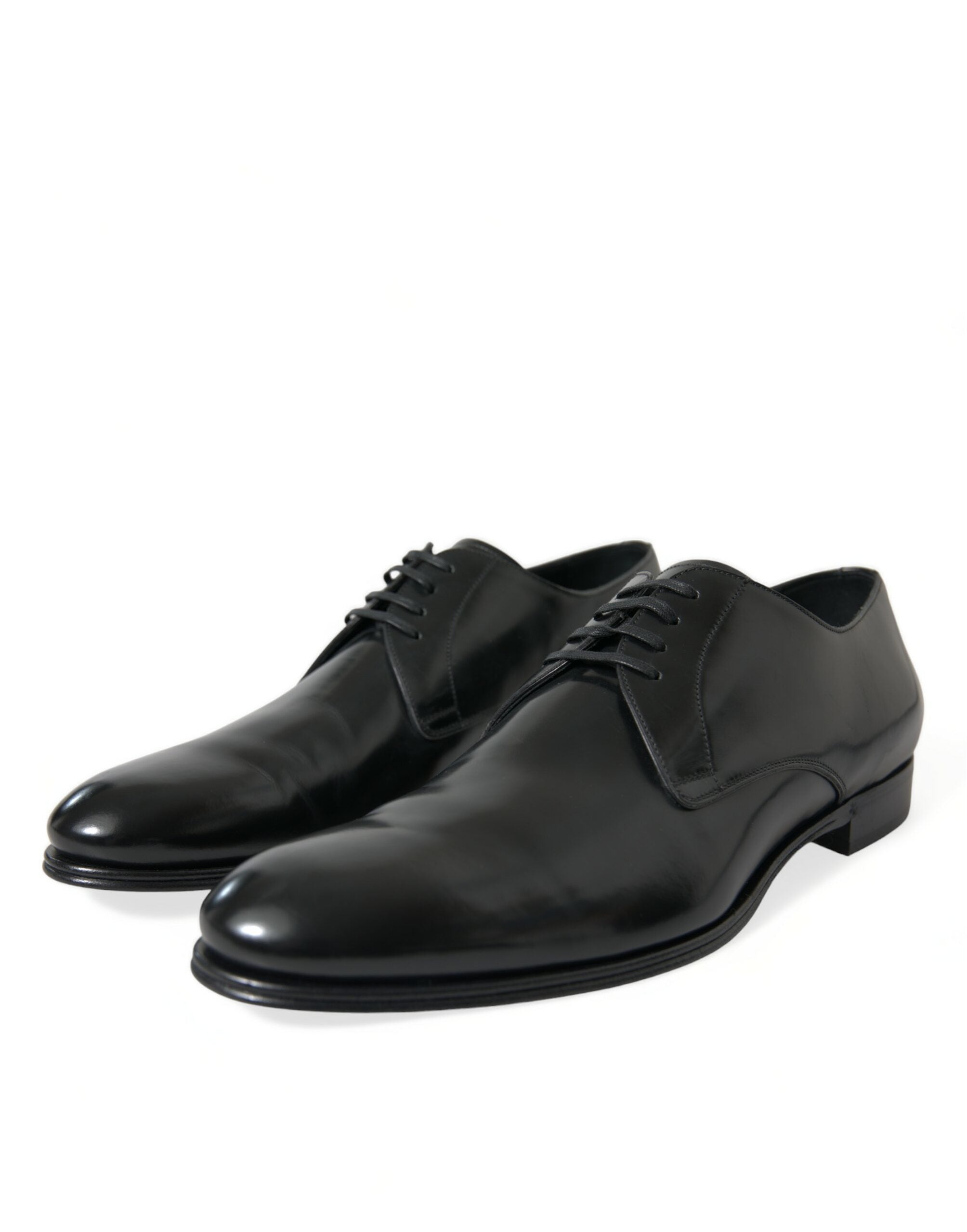 Dolce & Gabbana Black Leather Lace Up Men Dress Derby Shoes - DEA STILOSA MILANO