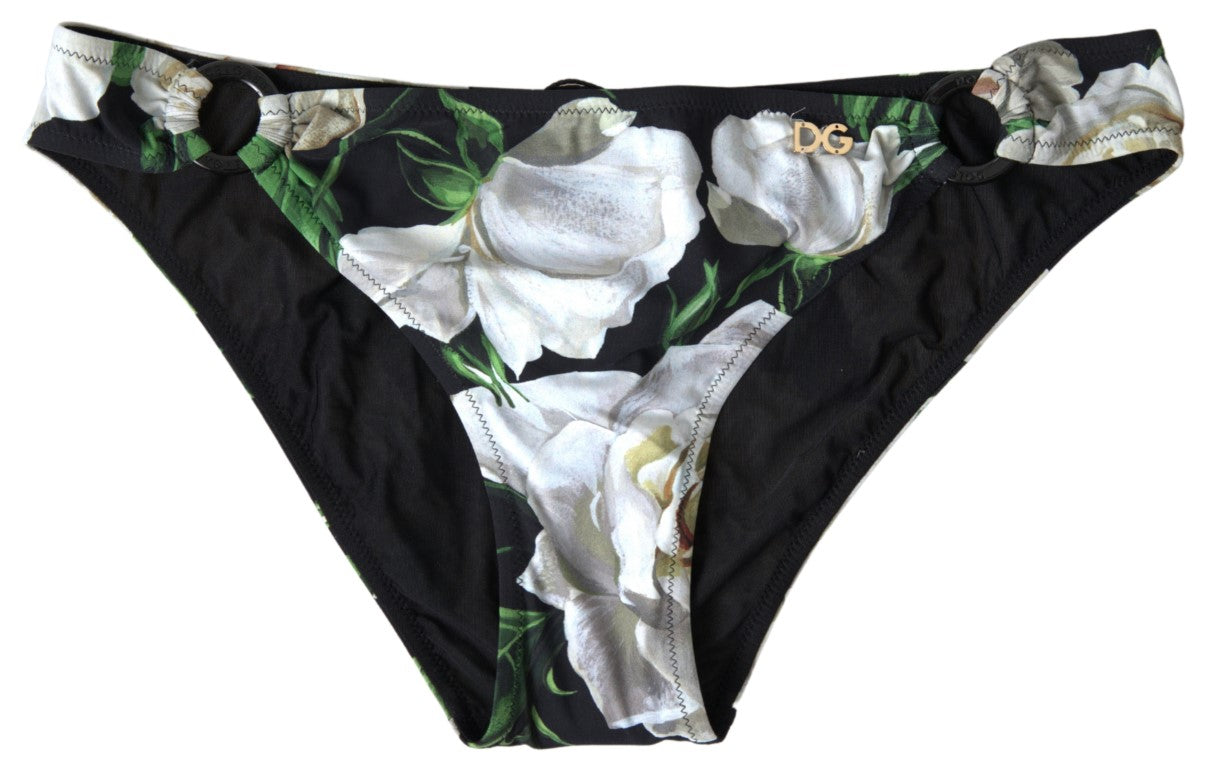 Dolce & Gabbana Black Floral Two Piece Beachwear Swimwear Bikini - DEA STILOSA MILANO
