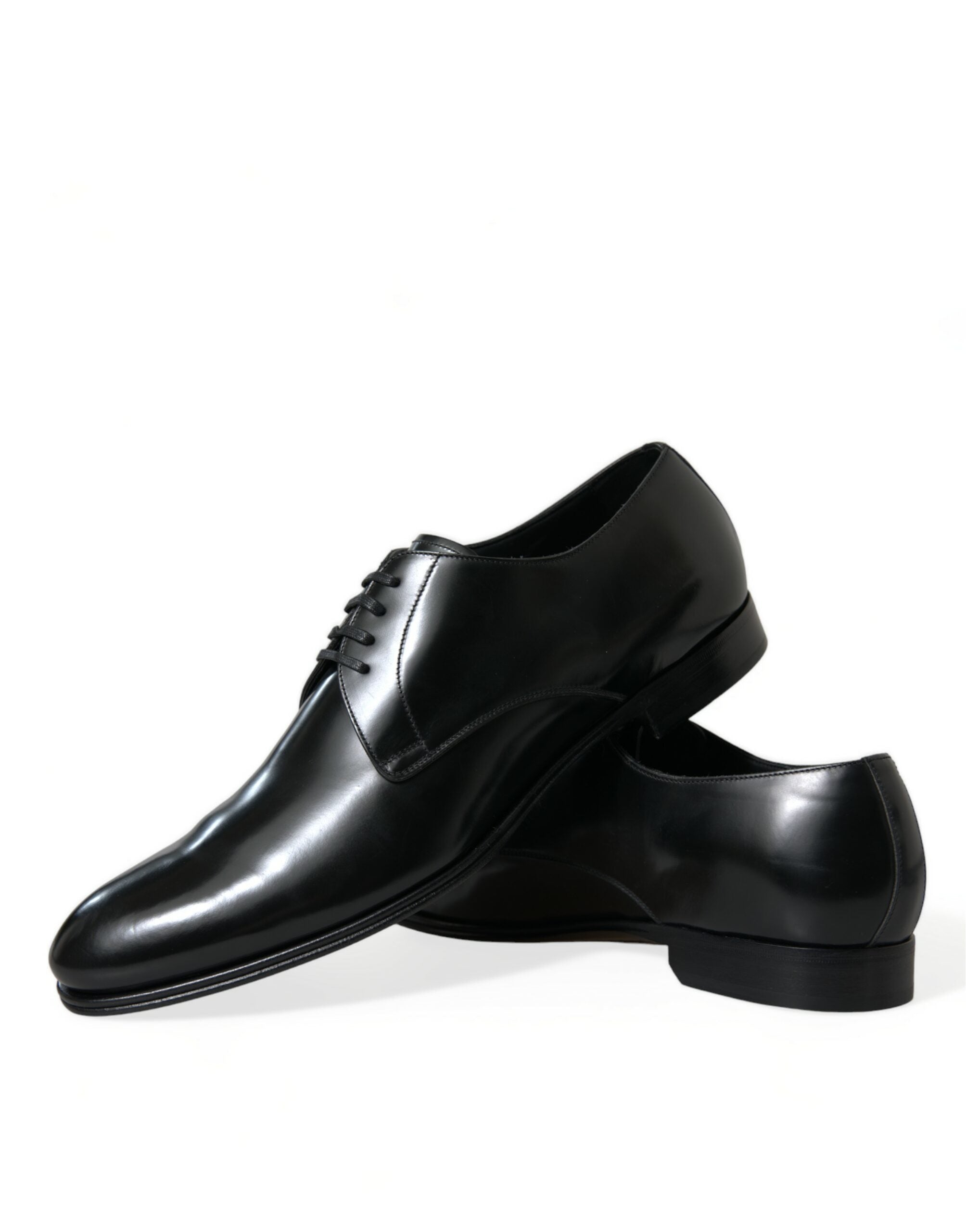 Dolce & Gabbana Black Leather Lace Up Men Dress Derby Shoes - DEA STILOSA MILANO