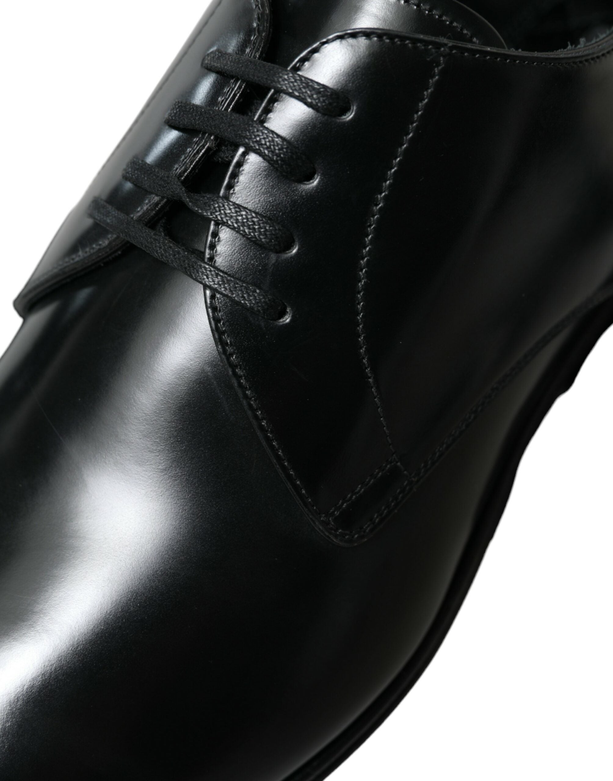 Dolce & Gabbana Black Leather Lace Up Men Dress Derby Shoes - DEA STILOSA MILANO