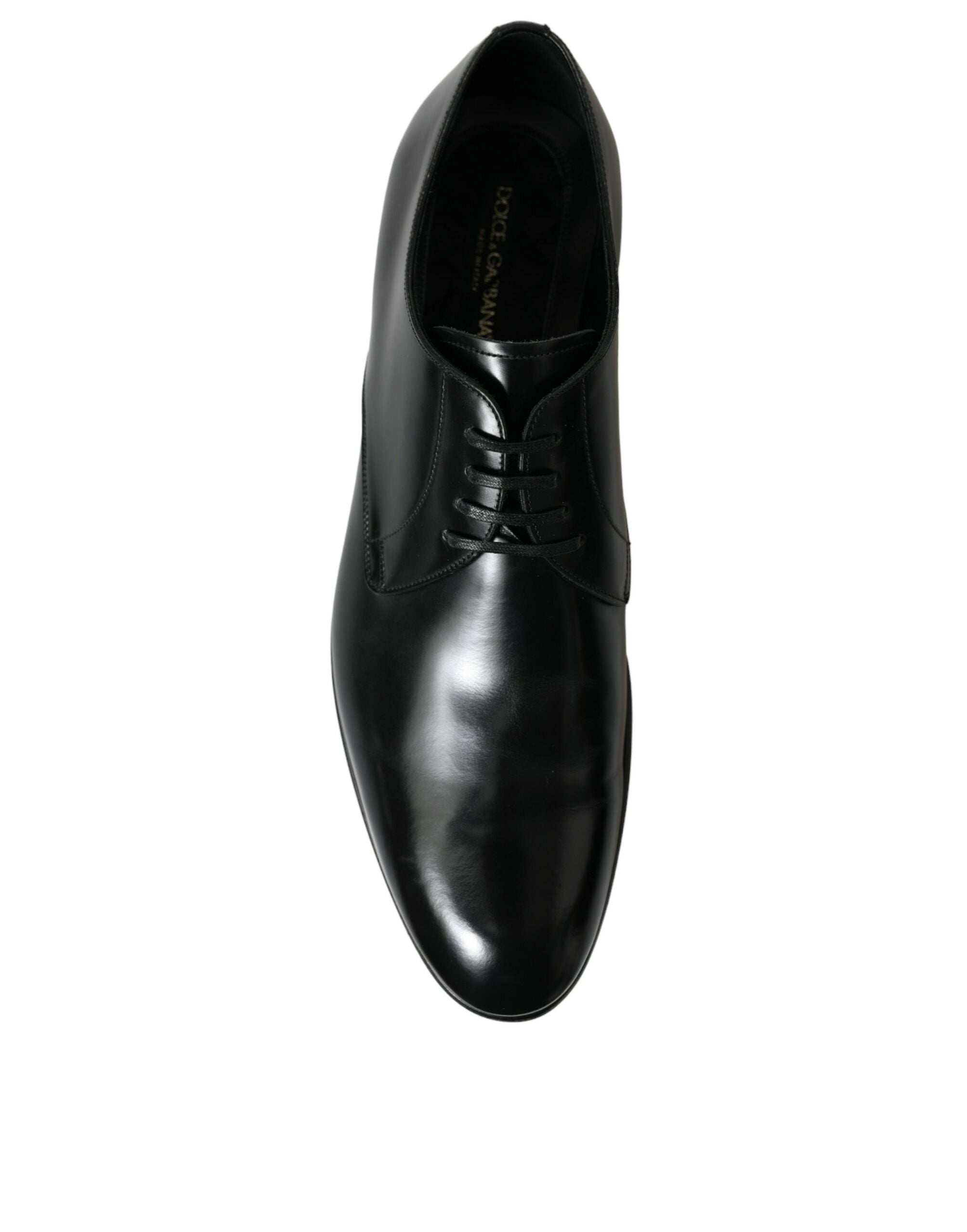Dolce & Gabbana Black Leather Lace Up Men Dress Derby Shoes - DEA STILOSA MILANO