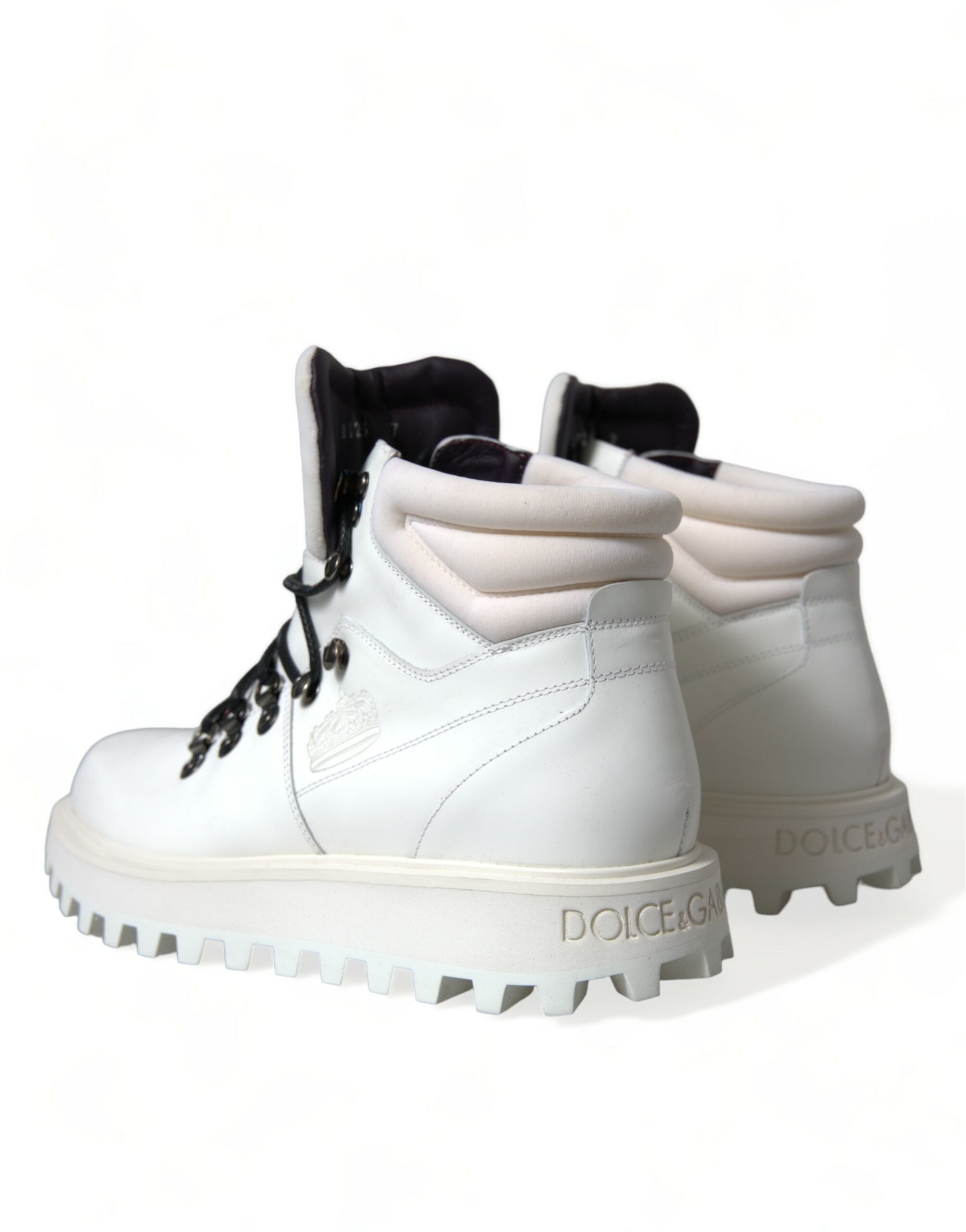 Dolce & Gabbana White Vulcano Trekking Ankle Boots Shoes - DEA STILOSA MILANO