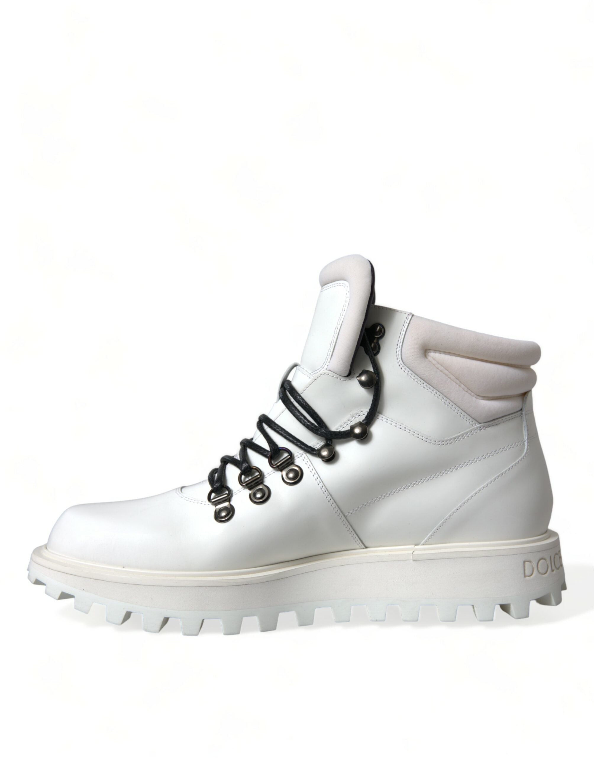 Dolce & Gabbana White Vulcano Trekking Ankle Boots Shoes - DEA STILOSA MILANO