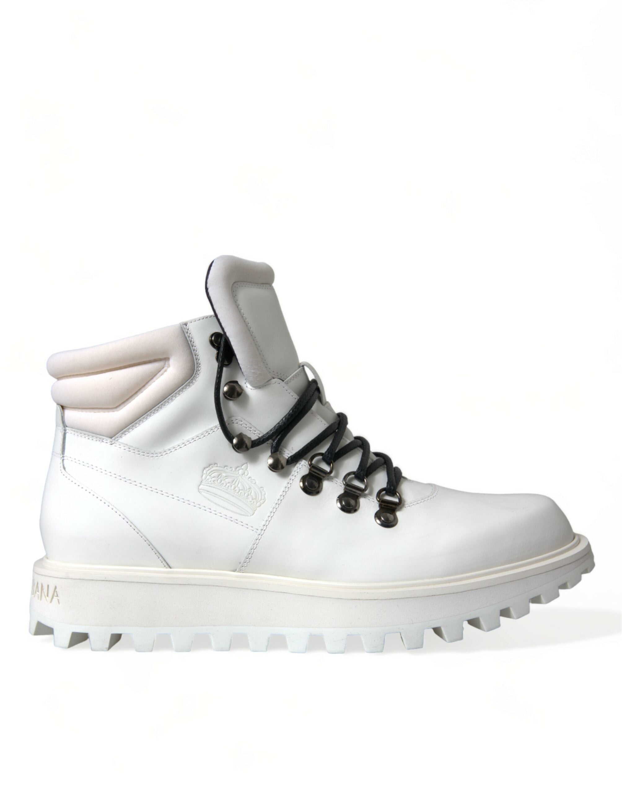 Dolce & Gabbana White Vulcano Trekking Ankle Boots Shoes - DEA STILOSA MILANO