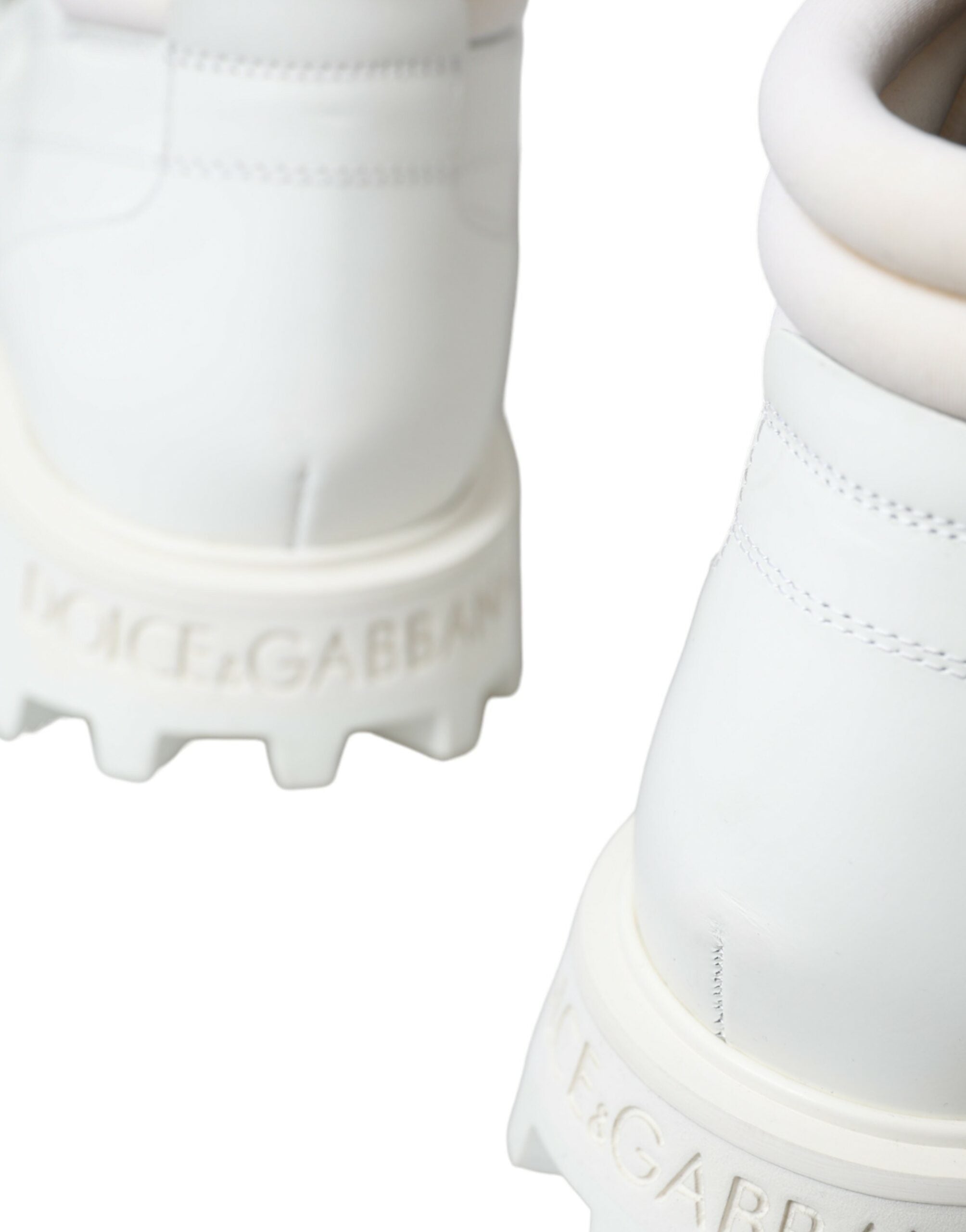 Dolce & Gabbana White Vulcano Trekking Ankle Boots Shoes - DEA STILOSA MILANO