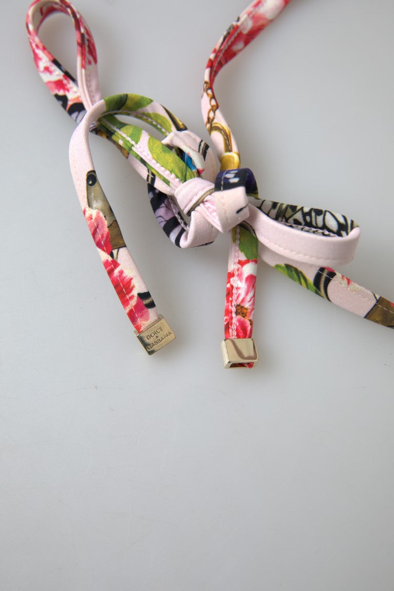 Dolce & Gabbana Pink Floral Halter Beachwear Swimwear Bikini Top - DEA STILOSA MILANO