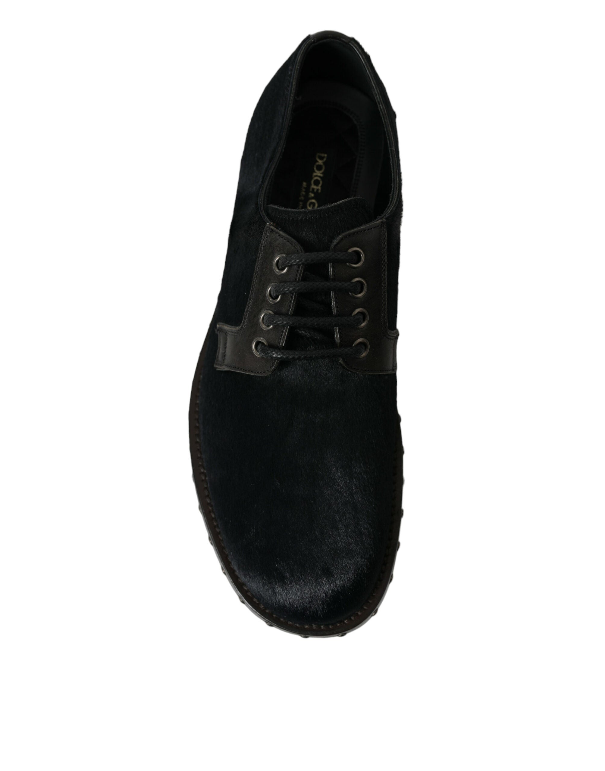 Dolce & Gabbana Black Stable Fur Derby SAN PIETRO Dress Shoes - DEA STILOSA MILANO