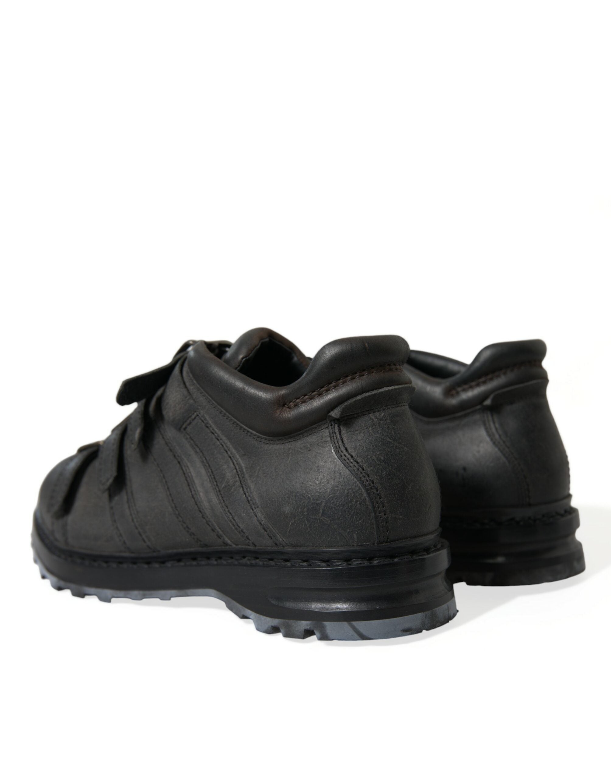 Dolce & Gabbana Black Leather Strap Men Ankle Boots Shoes - DEA STILOSA MILANO