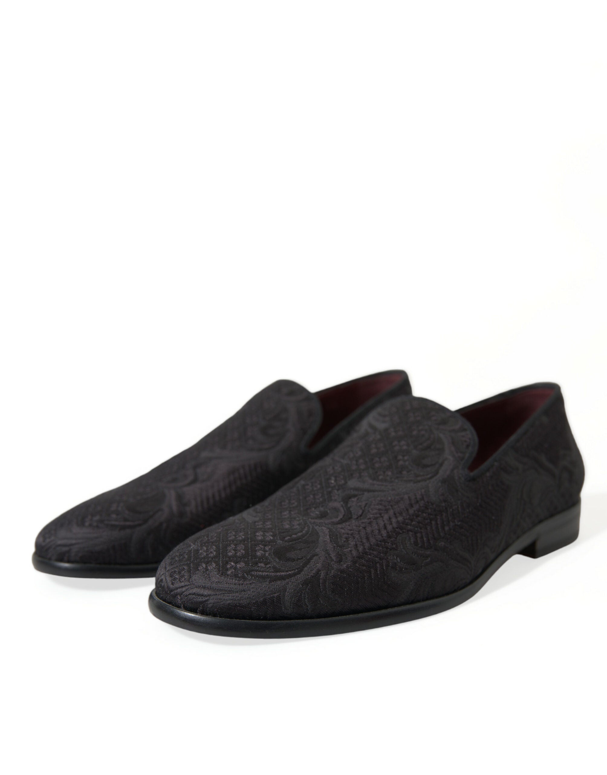 Dolce & Gabbana Black Brocade Men Slip On Loafer Dress Shoes - DEA STILOSA MILANO