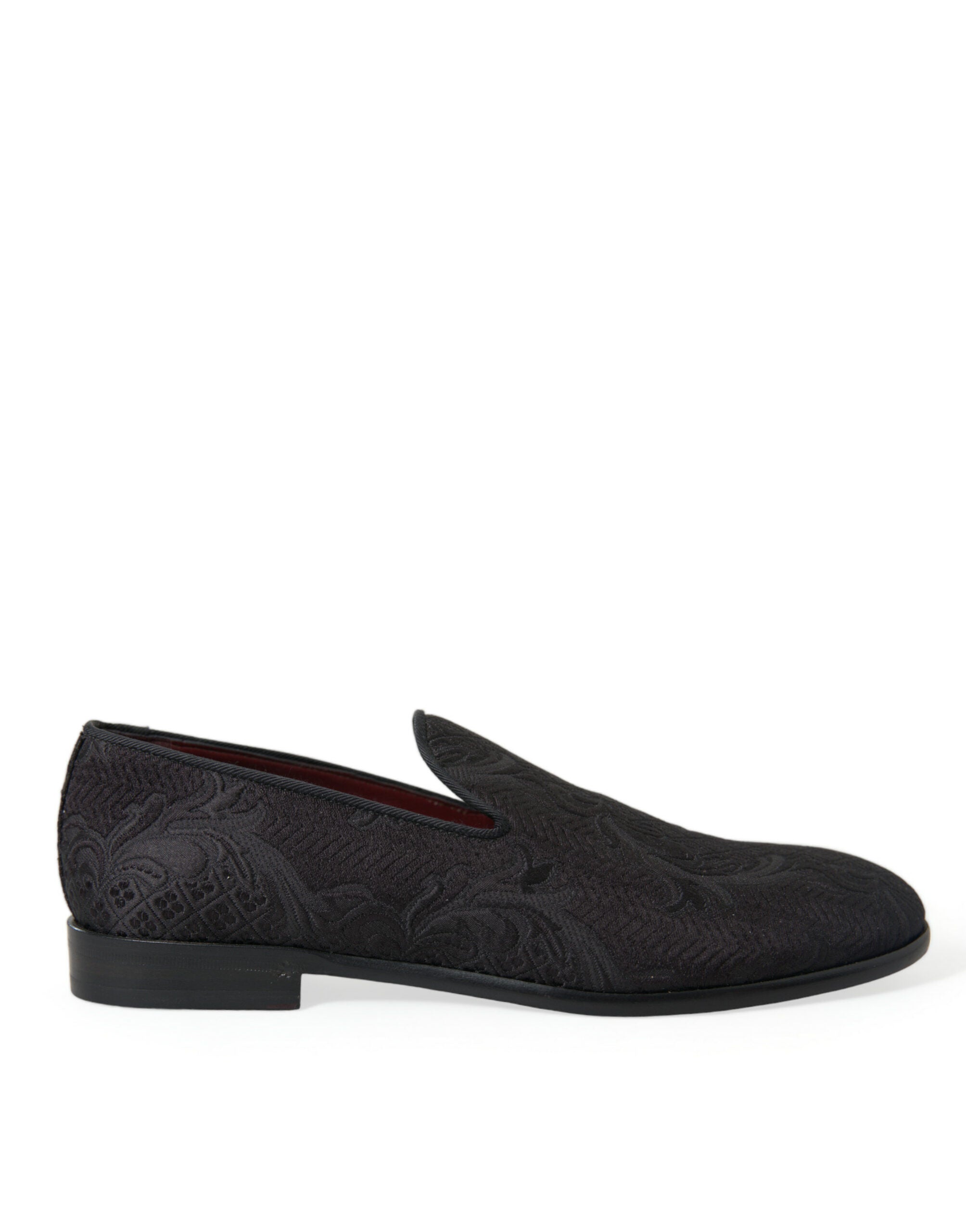 Dolce & Gabbana Black Brocade Men Slip On Loafer Dress Shoes - DEA STILOSA MILANO