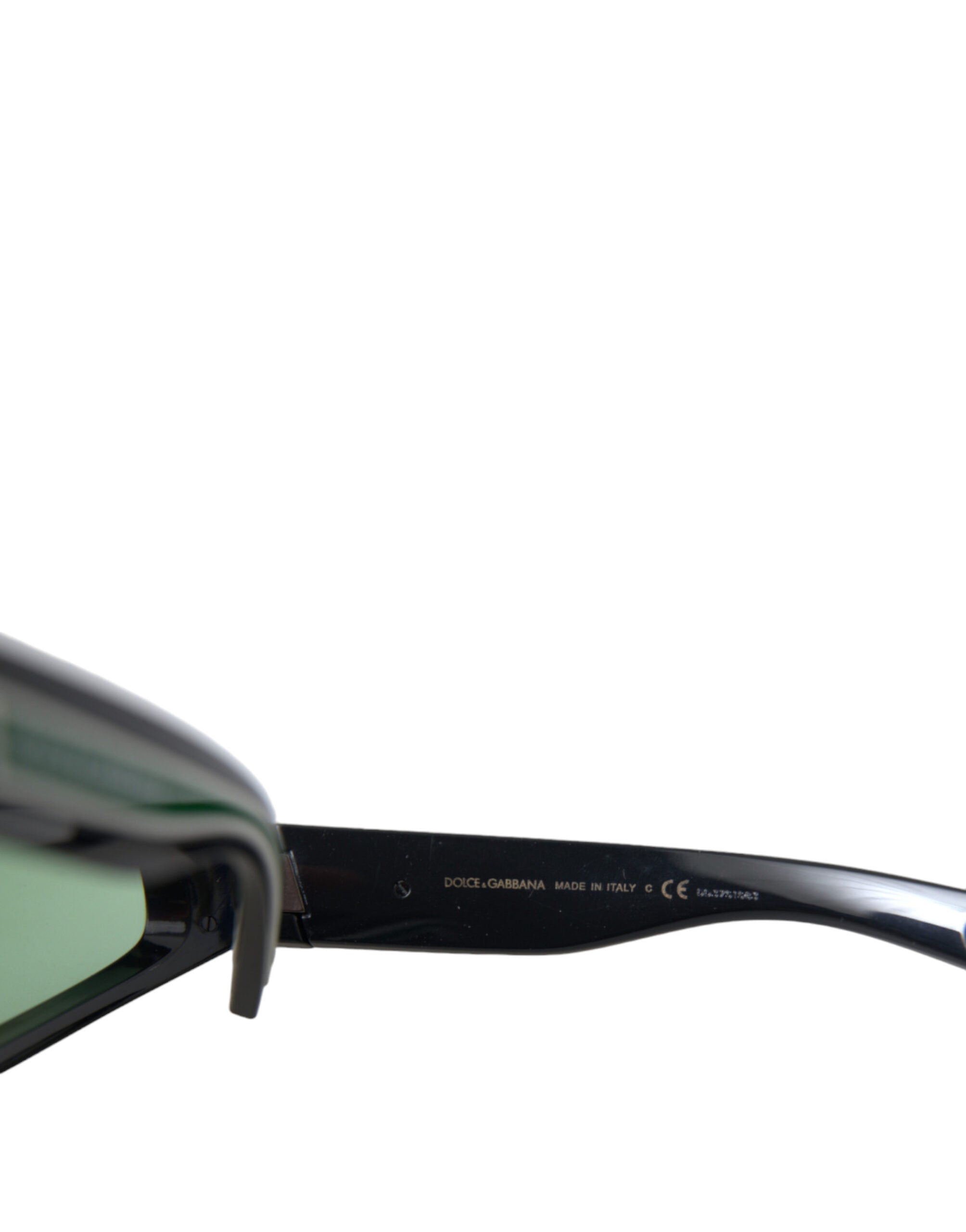 Dolce & Gabbana Black Acetate Frame Green Lens DG6161 Sporty Sunglasses - DEA STILOSA MILANO