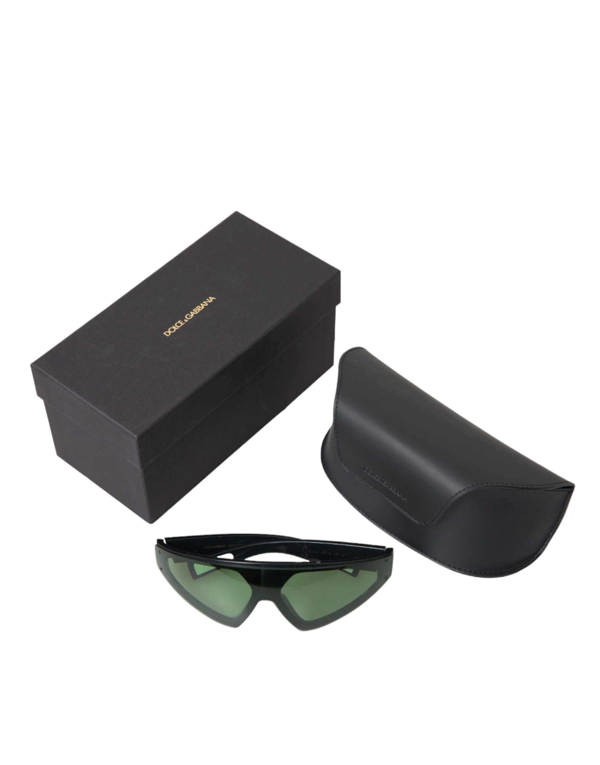 Dolce & Gabbana Black Acetate Frame Green Lens DG6161 Sporty Sunglasses - DEA STILOSA MILANO