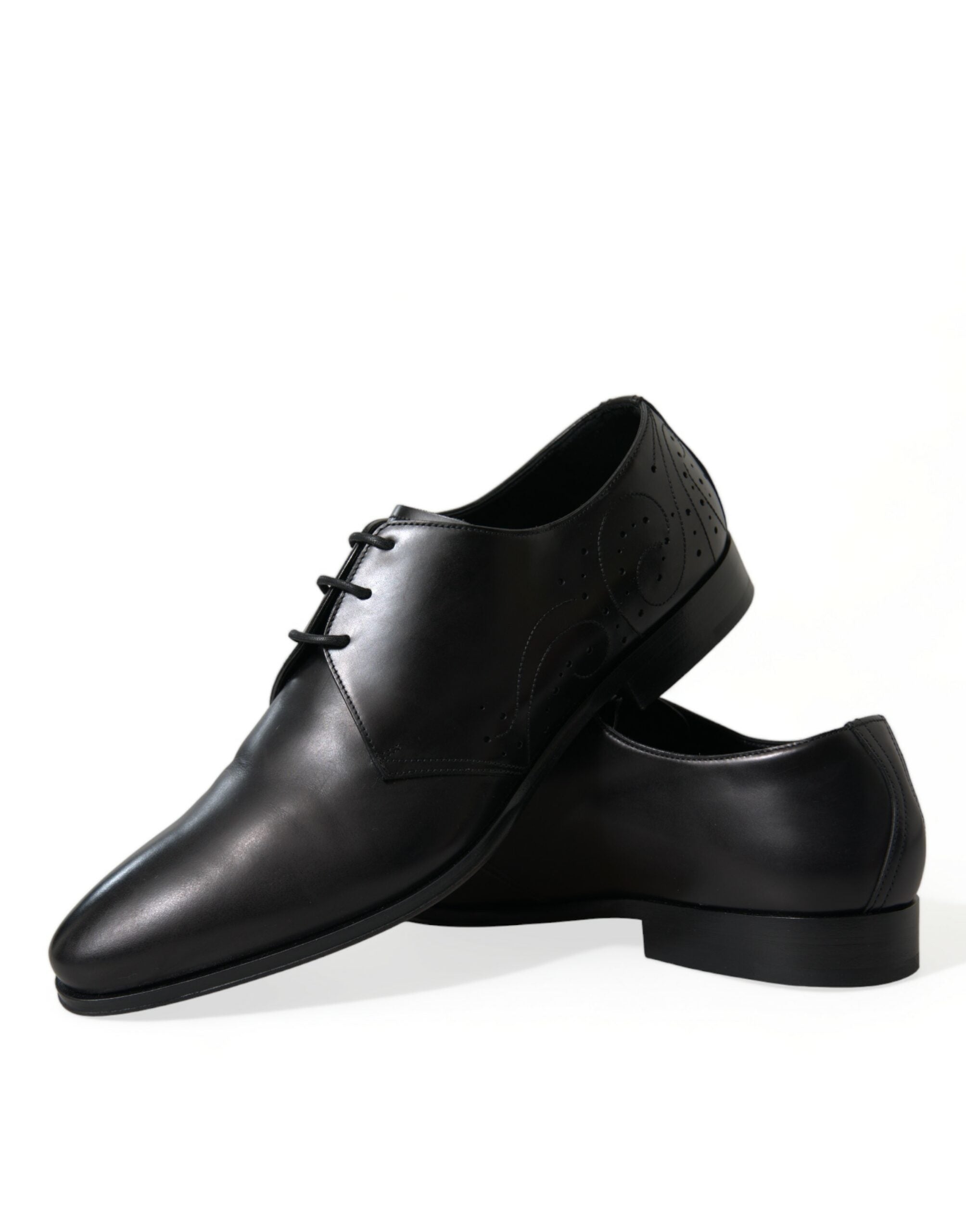 Dolce & Gabbana Black Leather Lace Up Formal Derby Dress Shoes - DEA STILOSA MILANO