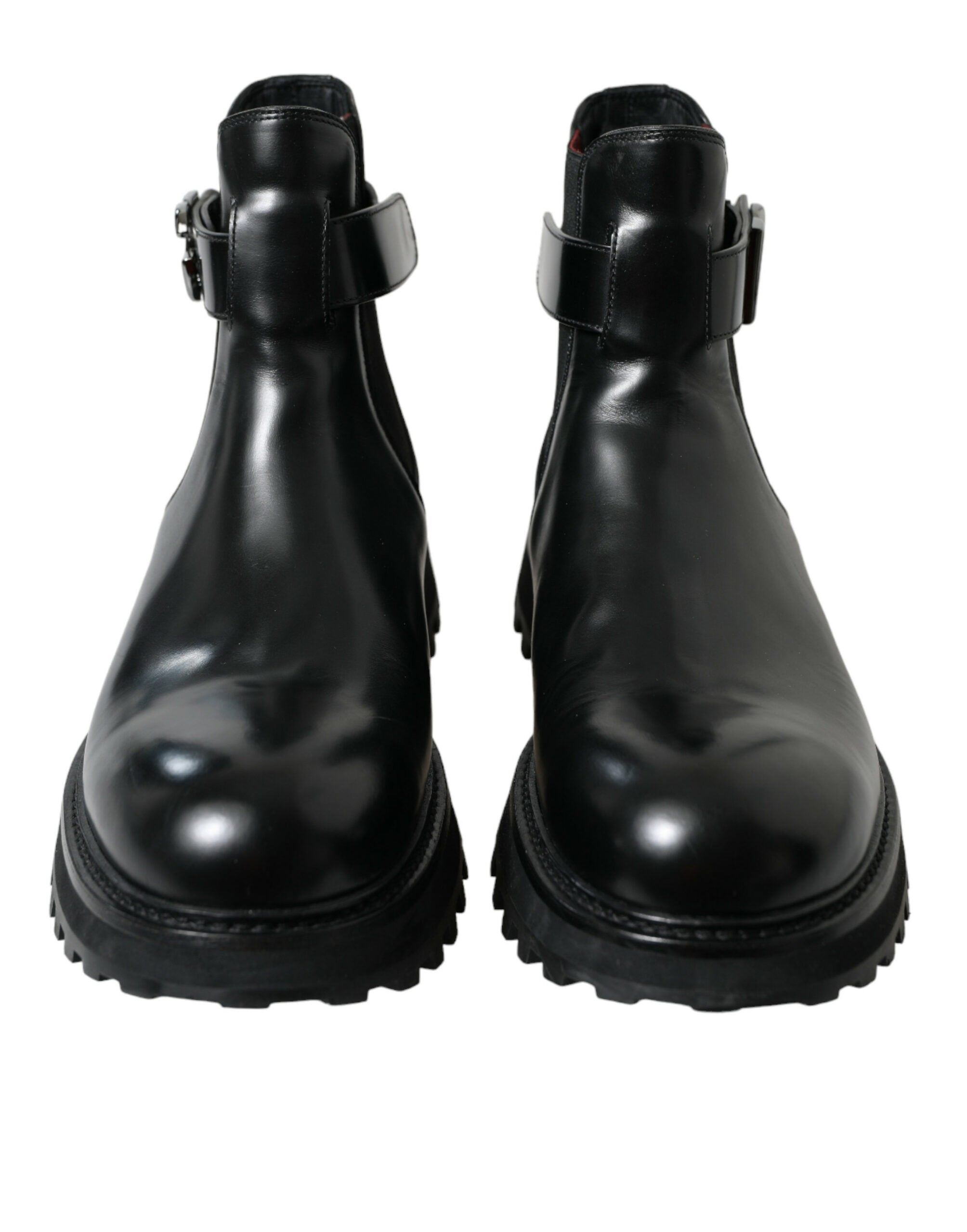Dolce & Gabbana Black Chelsea Belted DG Logo Boots Shoes - DEA STILOSA MILANO