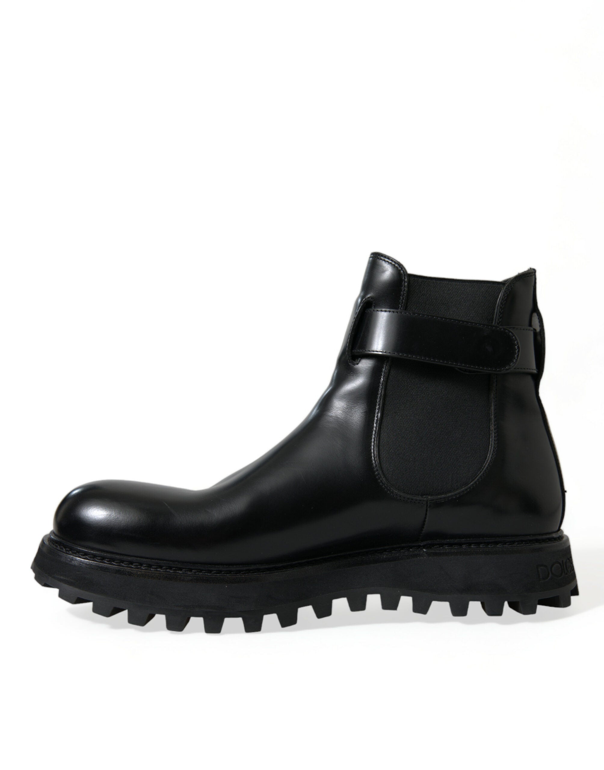 Dolce & Gabbana Black Chelsea Belted DG Logo Boots Shoes - DEA STILOSA MILANO