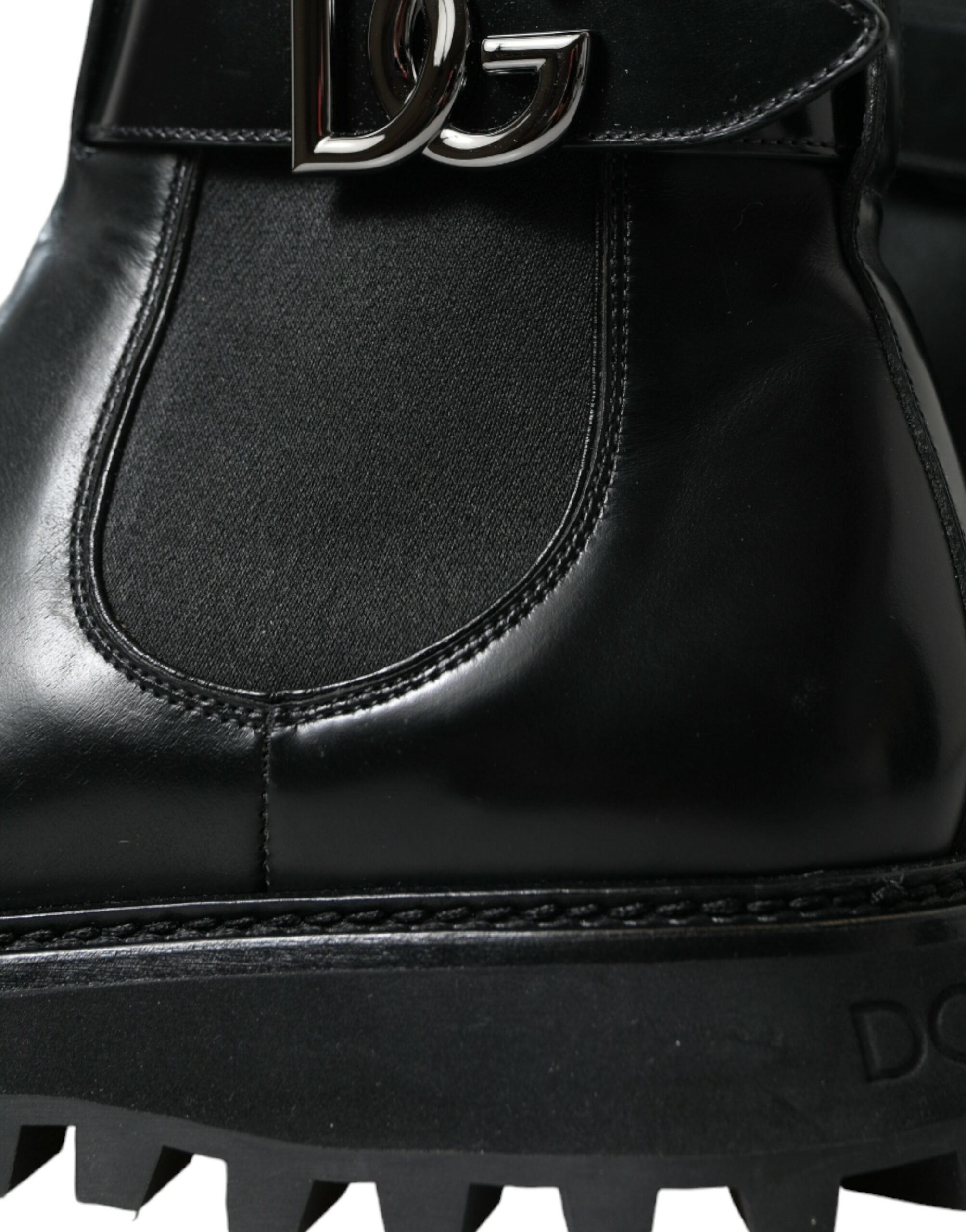 Dolce & Gabbana Black Chelsea Belted DG Logo Boots Shoes - DEA STILOSA MILANO