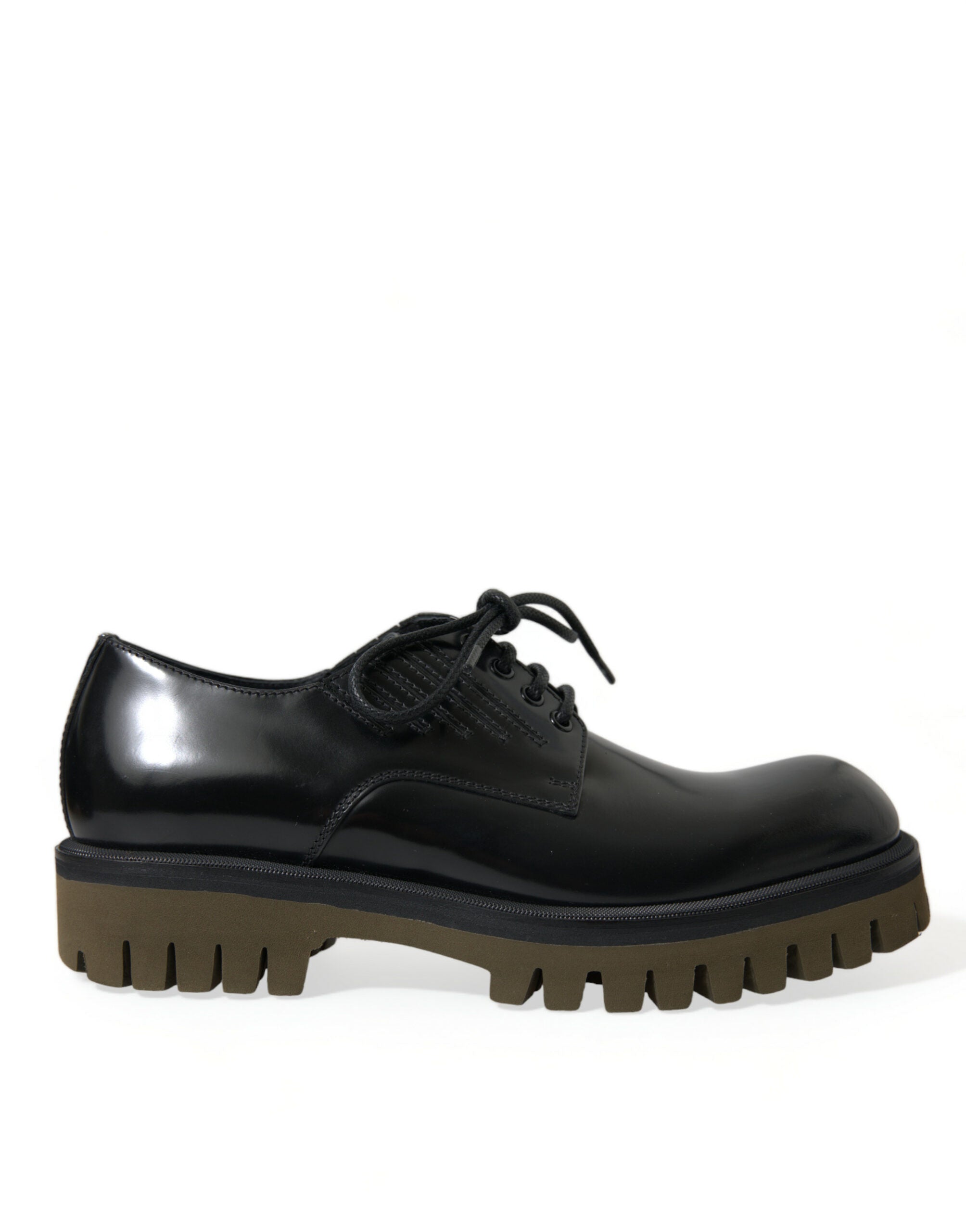 Dolce & Gabbana Black Leather Lace Up Derby Men Dress Shoes - DEA STILOSA MILANO