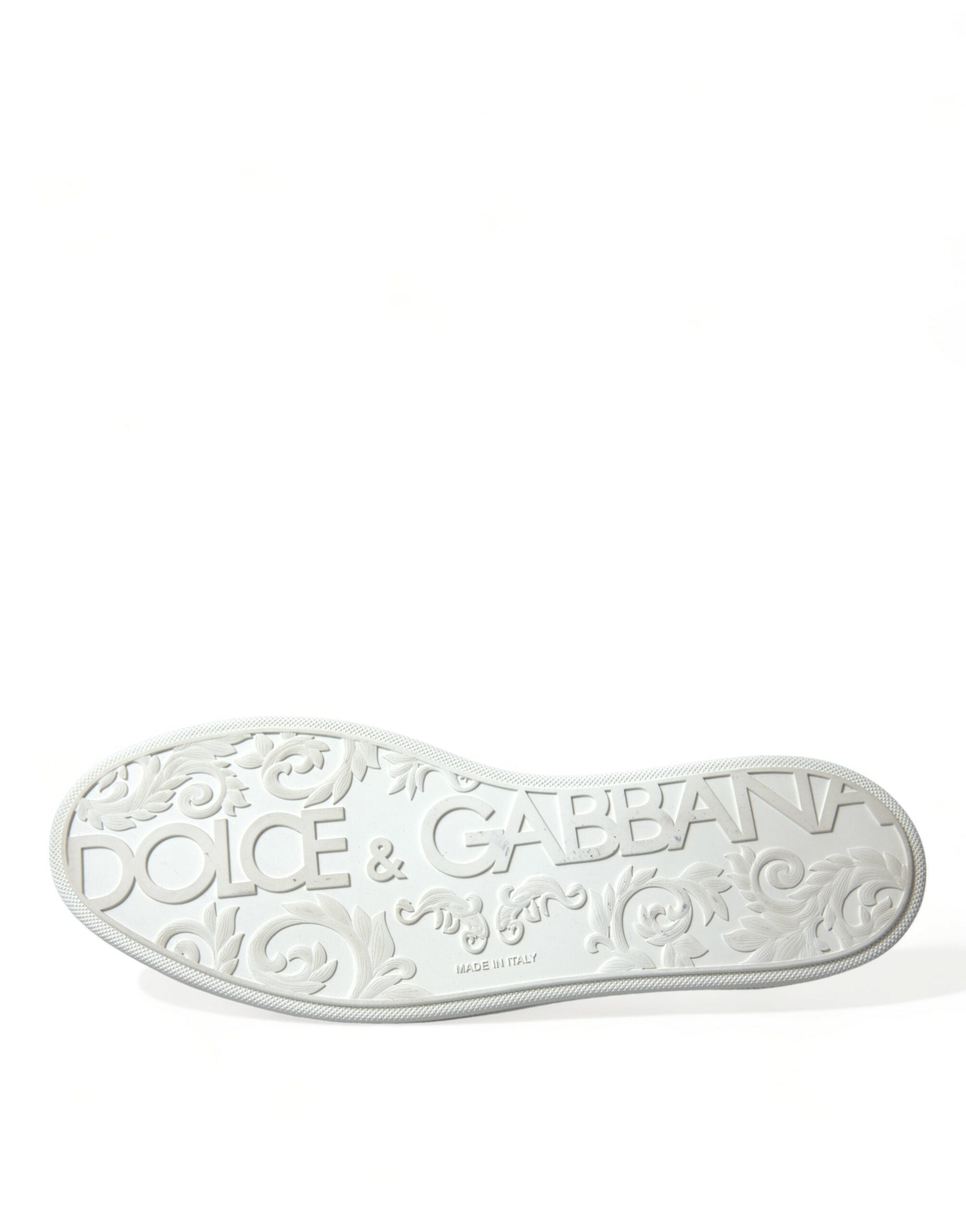 Dolce & Gabbana White Blue Leather Low Top Sneakers Shoes - DEA STILOSA MILANO
