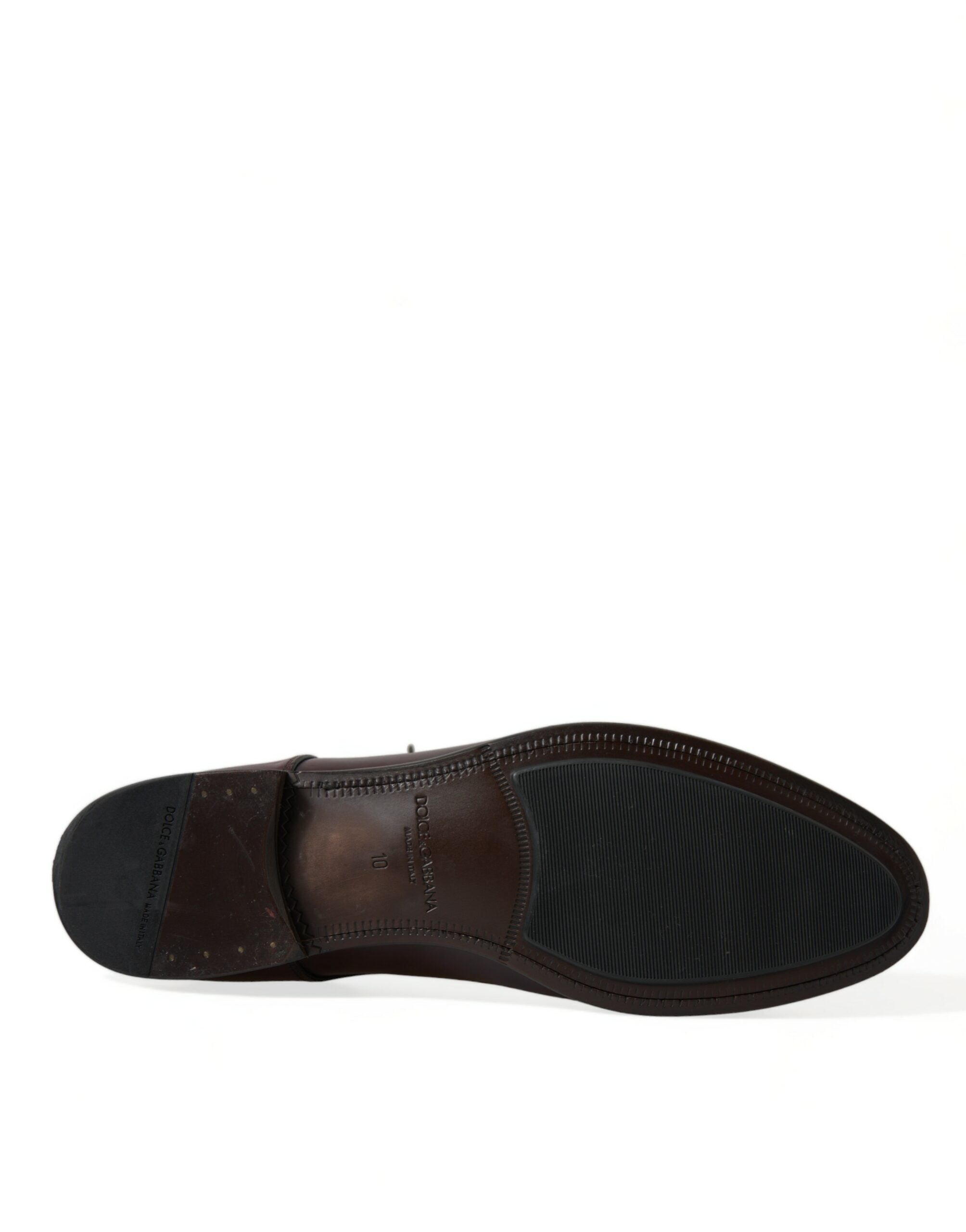 Dolce & Gabbana Bordeaux Leather Men Formal Derby Dress Shoes - DEA STILOSA MILANO