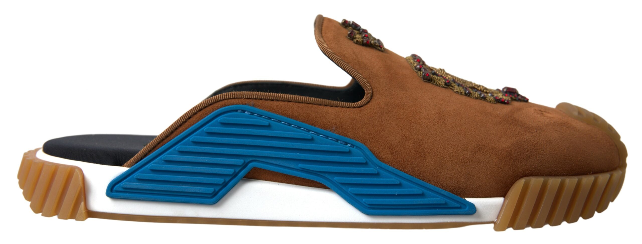 Dolce & Gabbana Brown Suede Crown Logo NS1 Slides Sandals - DEA STILOSA MILANO