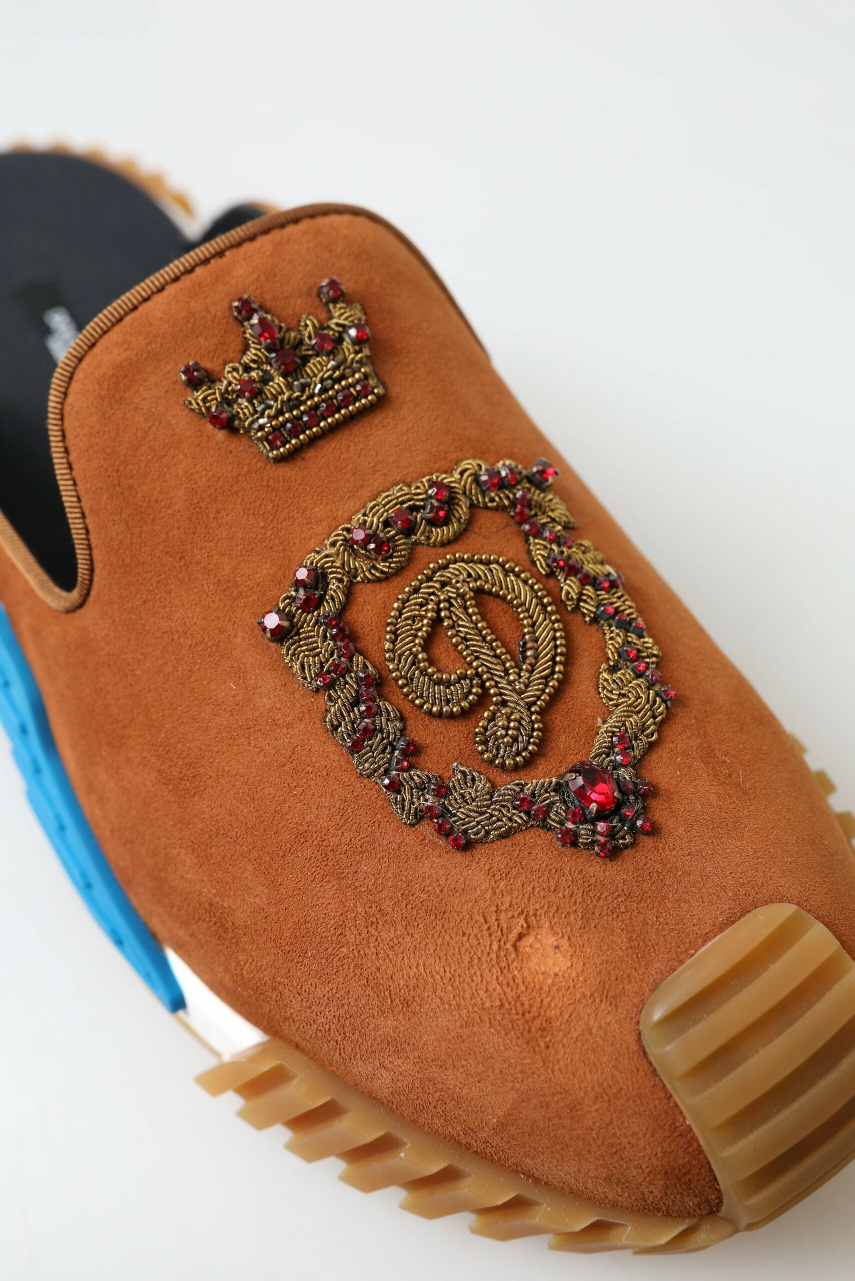 Dolce & Gabbana Brown Suede Crown Logo NS1 Slides Sandals - DEA STILOSA MILANO