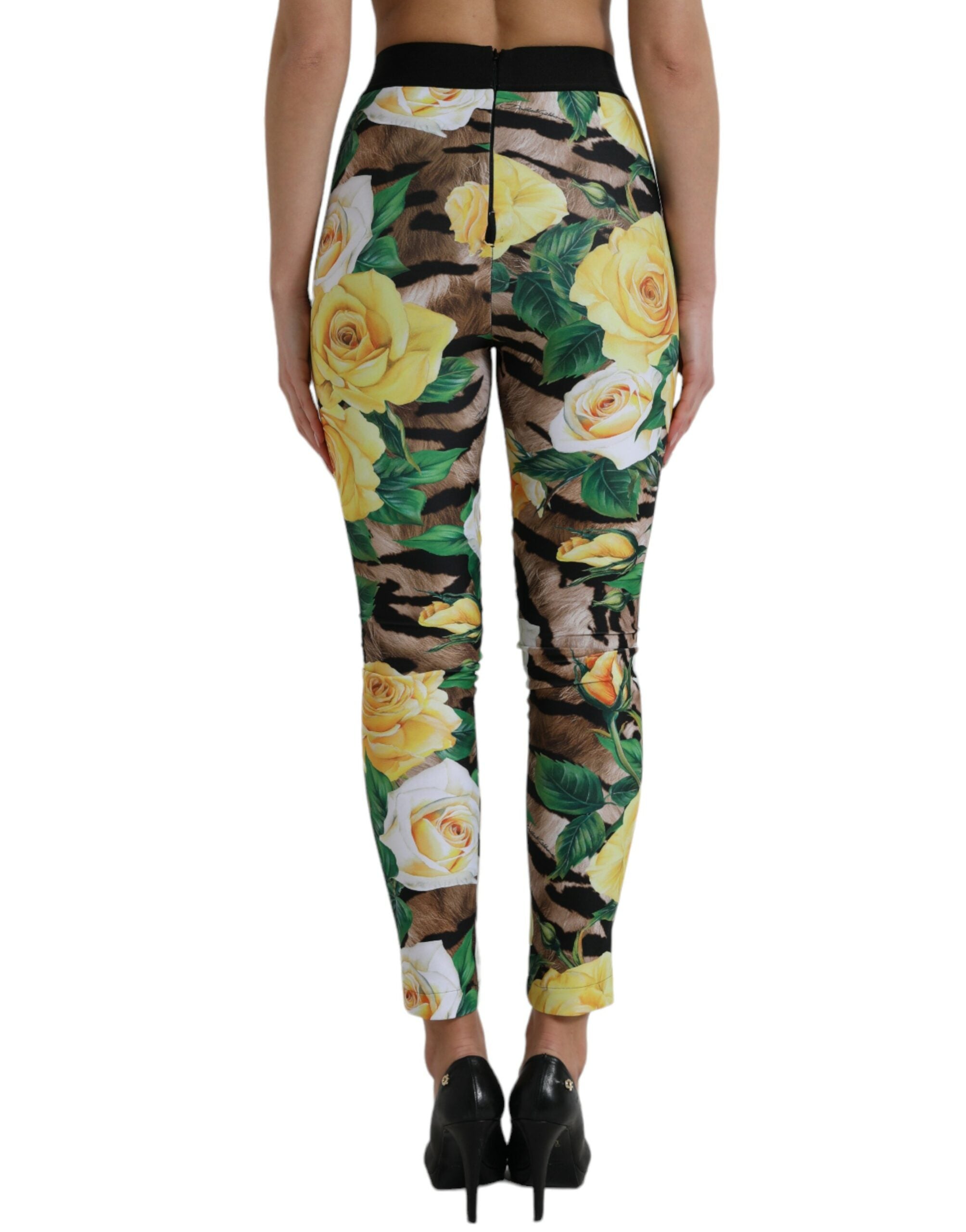 Dolce & Gabbana Multicolor Floral High Waist Leggings Pants - DEA STILOSA MILANO