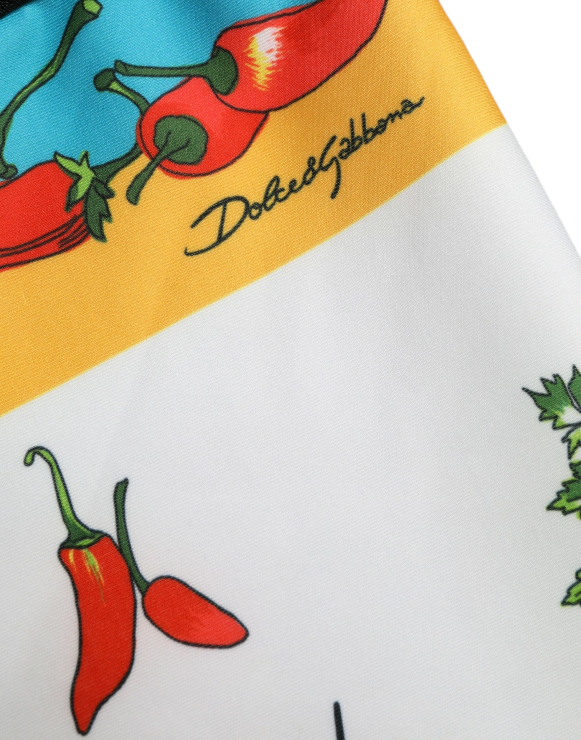 Dolce & Gabbana White Vegetables High Waist Leggings Pants - DEA STILOSA MILANO