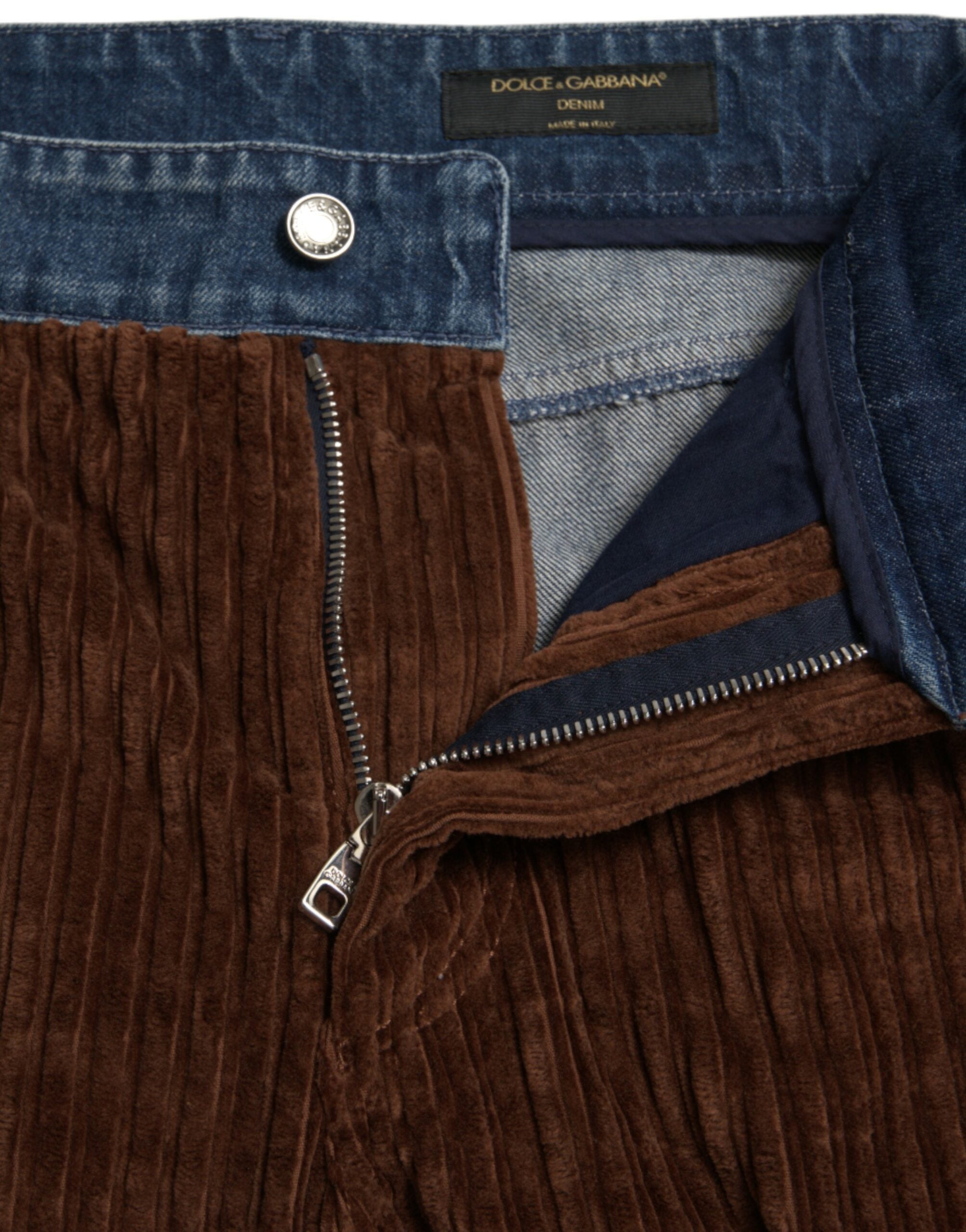 Dolce & Gabbana Brown Corduroy Cargo Denim Wide Leg Jeans - DEA STILOSA MILANO