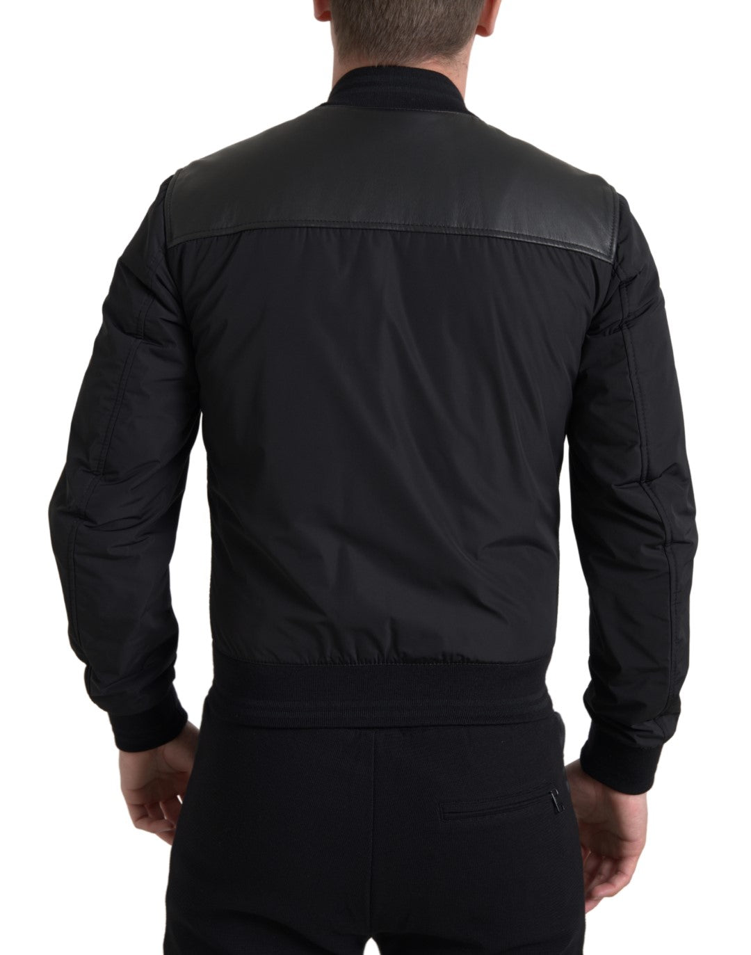Dolce & Gabbana Black Polyester Full Zip Bomber Coat Jacket - DEA STILOSA MILANO