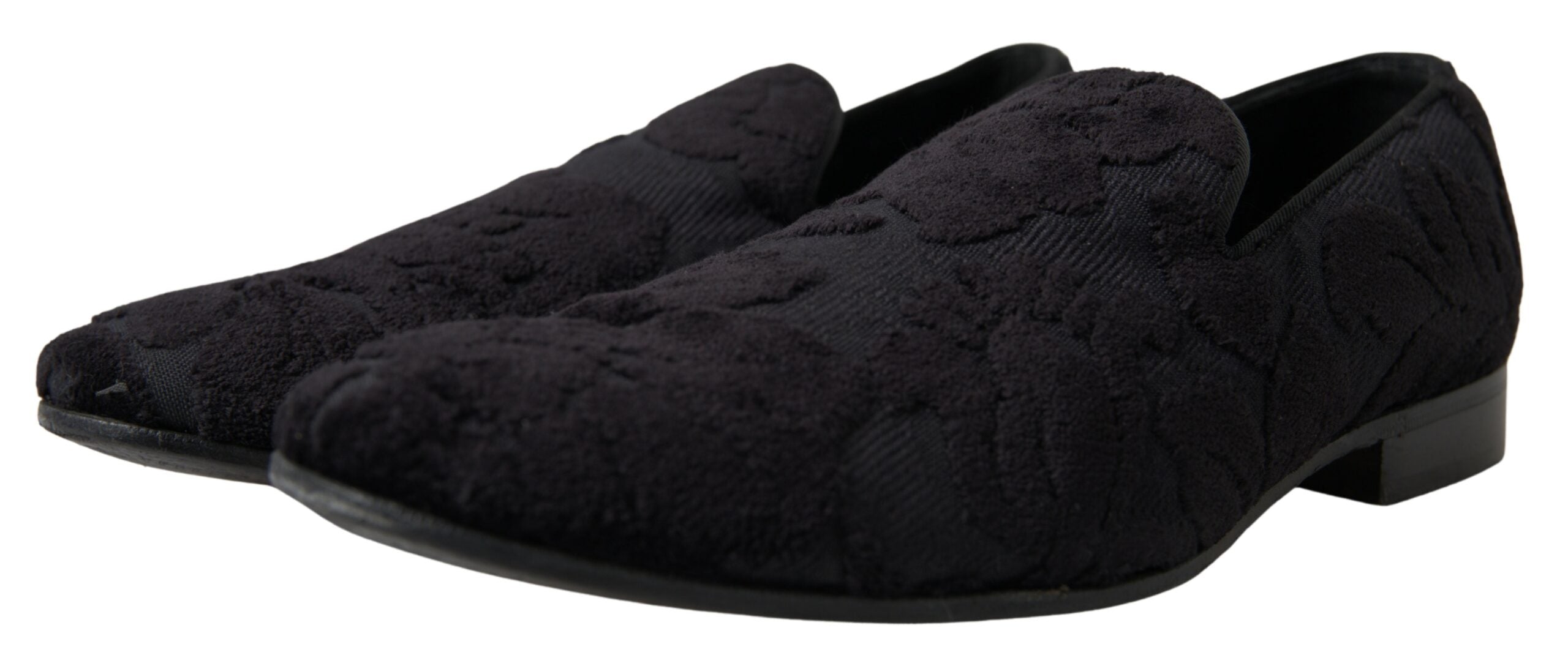 Dolce & Gabbana Black Brocade Loafers Formal Shoes - DEA STILOSA MILANO