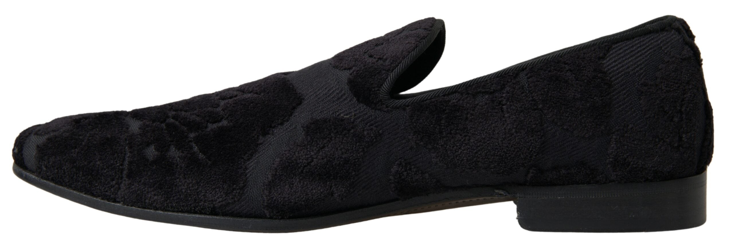 Dolce & Gabbana Black Brocade Loafers Formal Shoes - DEA STILOSA MILANO