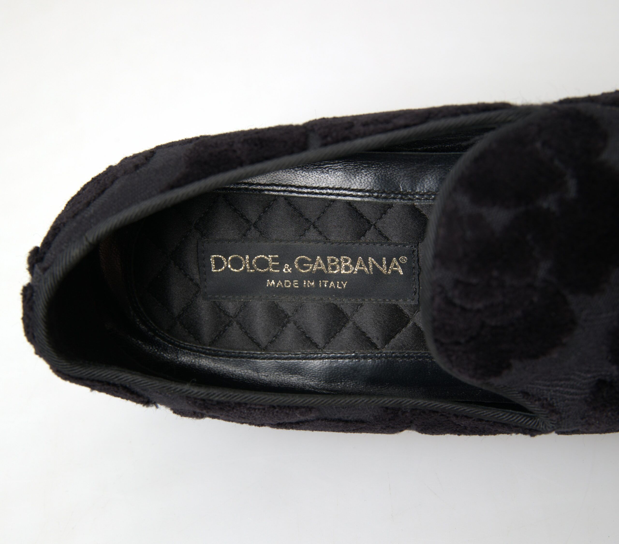Dolce & Gabbana Black Brocade Loafers Formal Shoes - DEA STILOSA MILANO