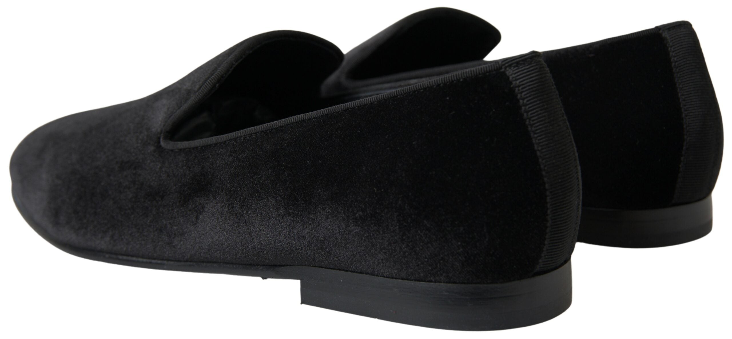 Dolce & Gabbana Black Velvet Loafers Formal Shoes - DEA STILOSA MILANO