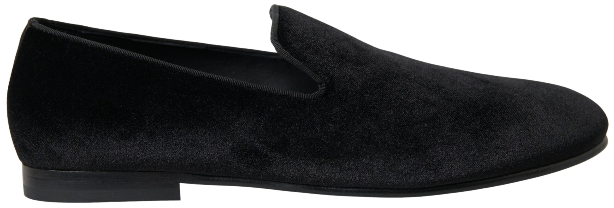 Dolce & Gabbana Black Velvet Loafers Formal Shoes - DEA STILOSA MILANO