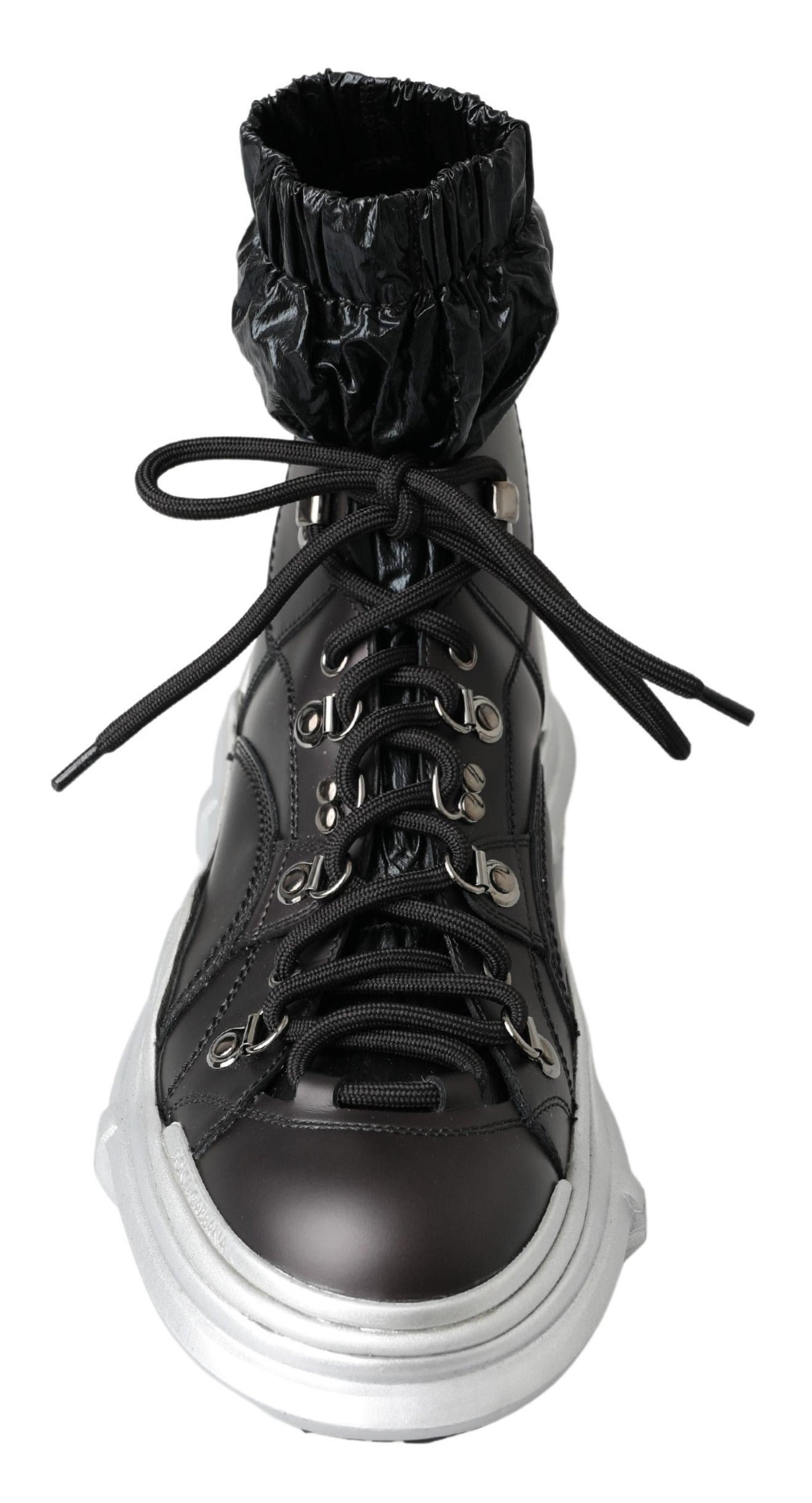 Dolce & Gabbana Black Nylon Galileo High Top Sneakers Shoes - DEA STILOSA MILANO